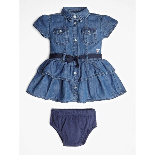 Guess - Infant Girls Dress in Dark Blue Denim