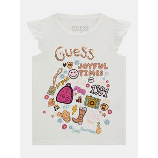 Guess - Toddler Girls Grafitti T-Shirt in Pure White
