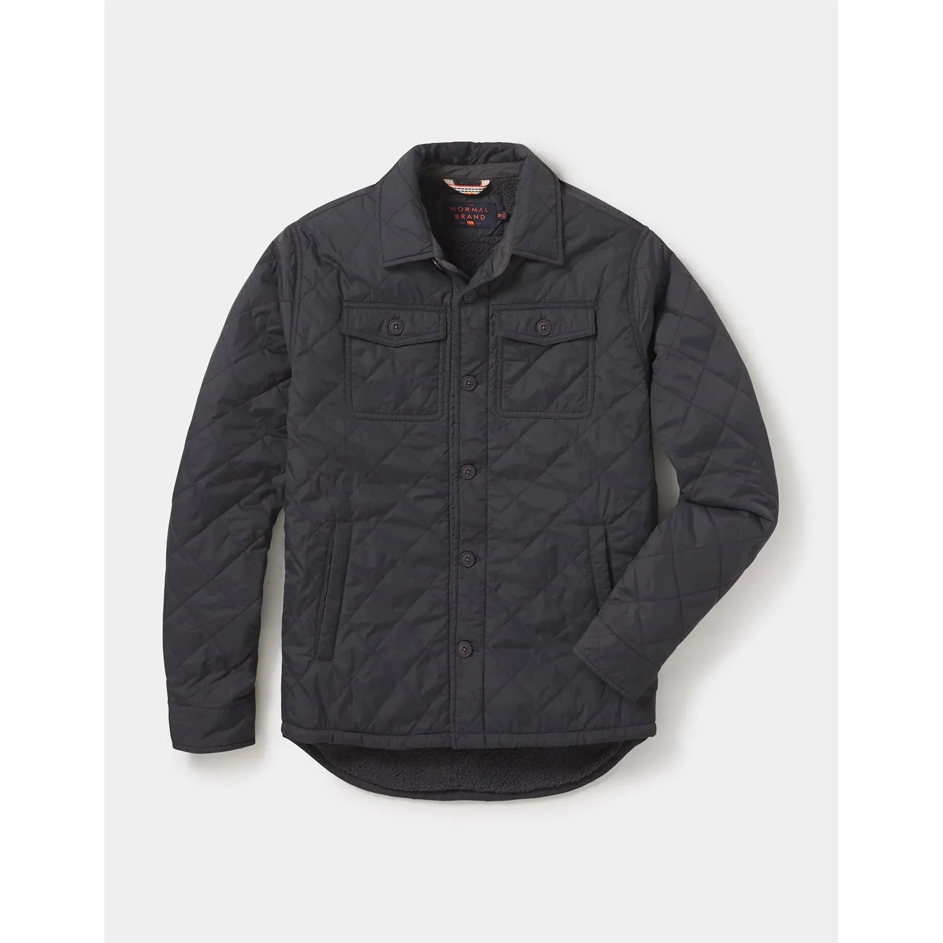 Normal Brand - Quilted Sherpa Lined Shacket in Charcoal