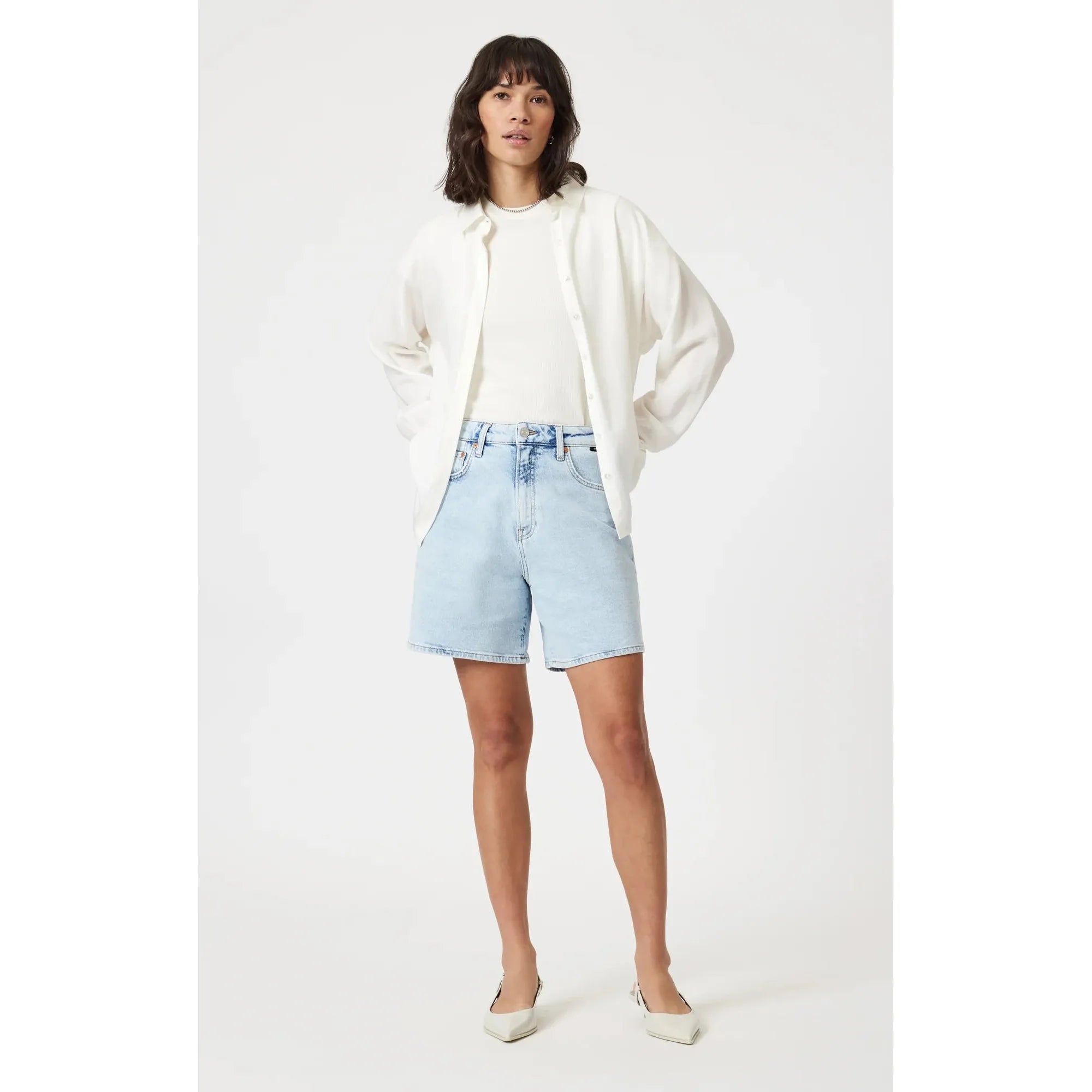 Mavi - Heidi Long Shorts in Bleached 90's