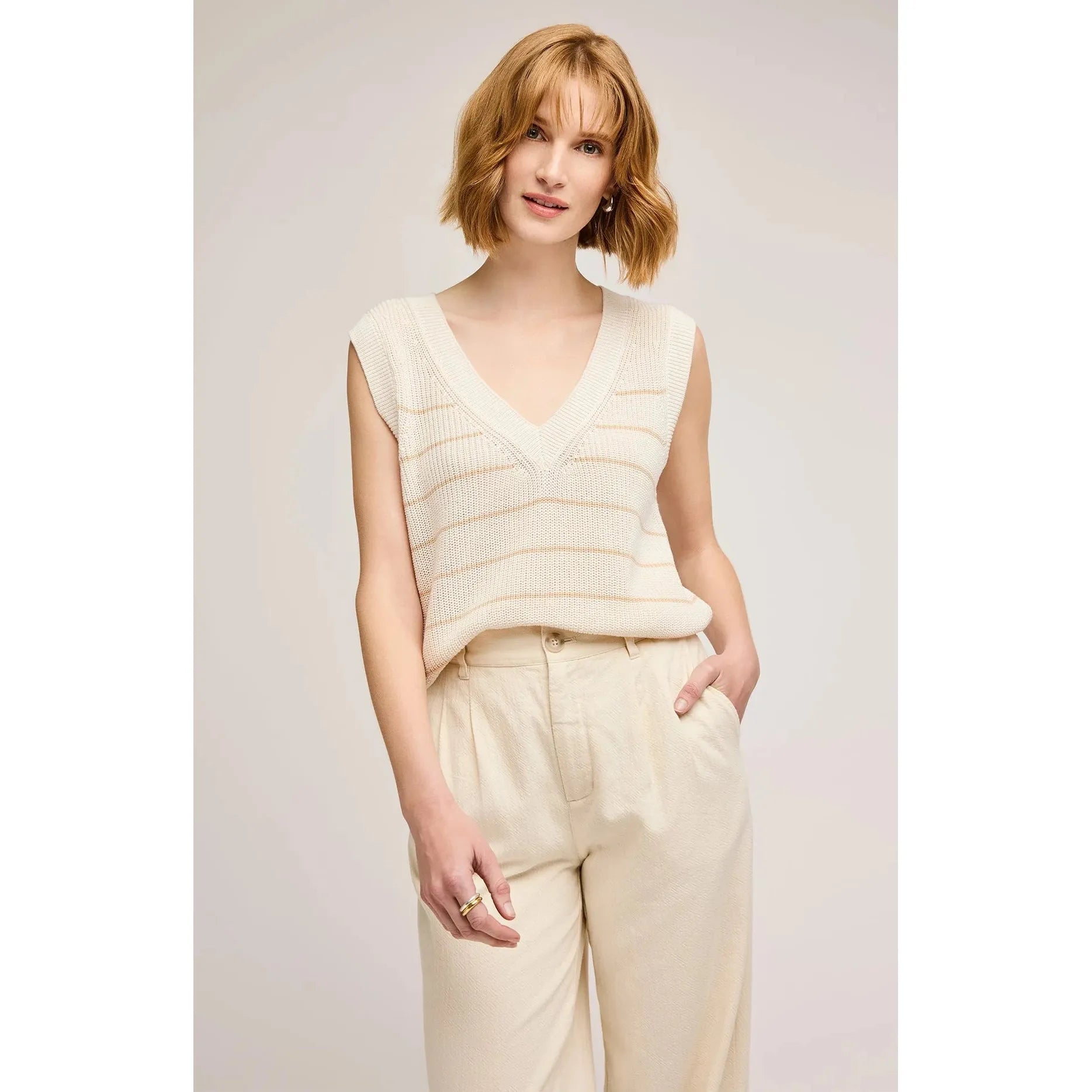 Gentle Fawn - Tanner Vest in Shell Stripe