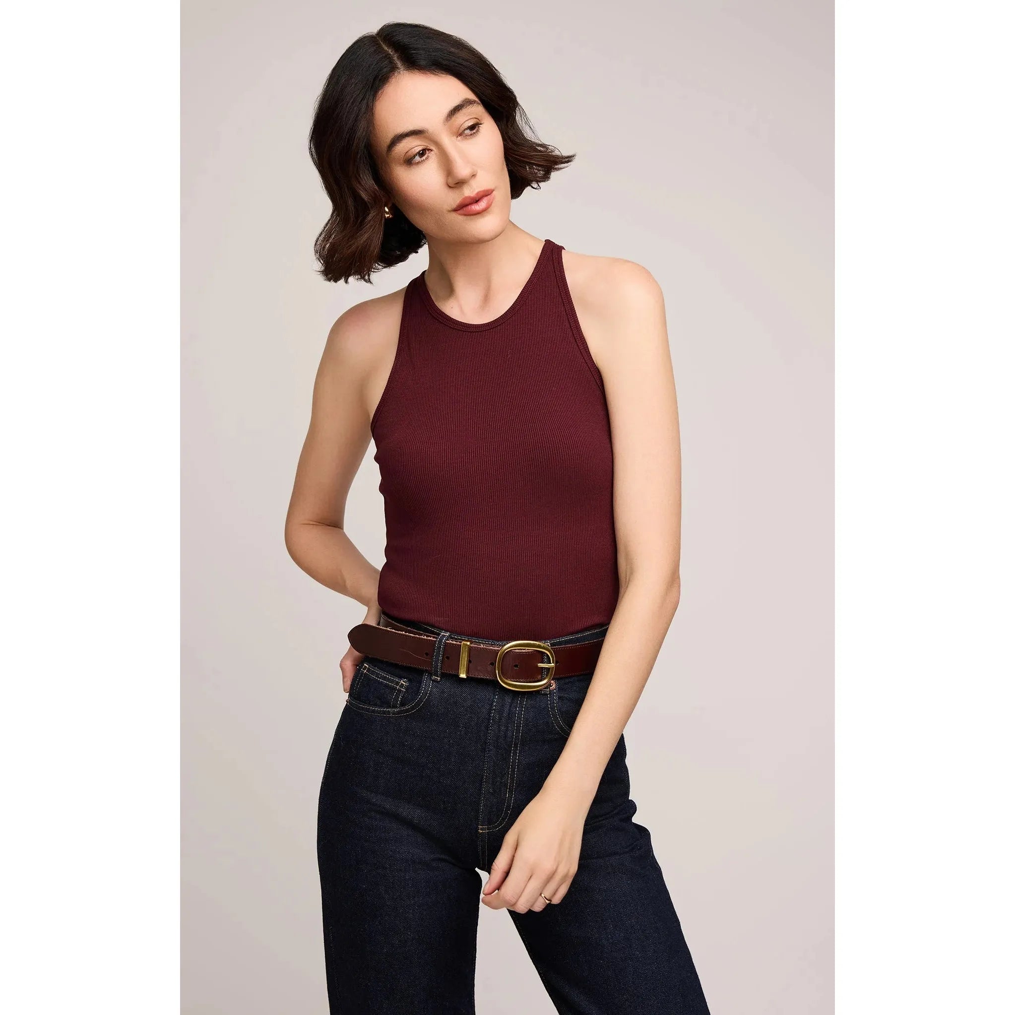 Gentle Fawn - Ronan Ribbed Tank in Merlot