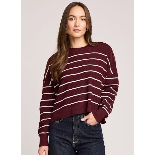 Gentle Fawn - Echo Sweater in Merlot Stripe