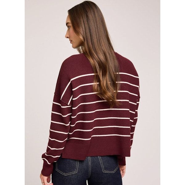 Gentle Fawn - Echo Sweater in Merlot Stripe