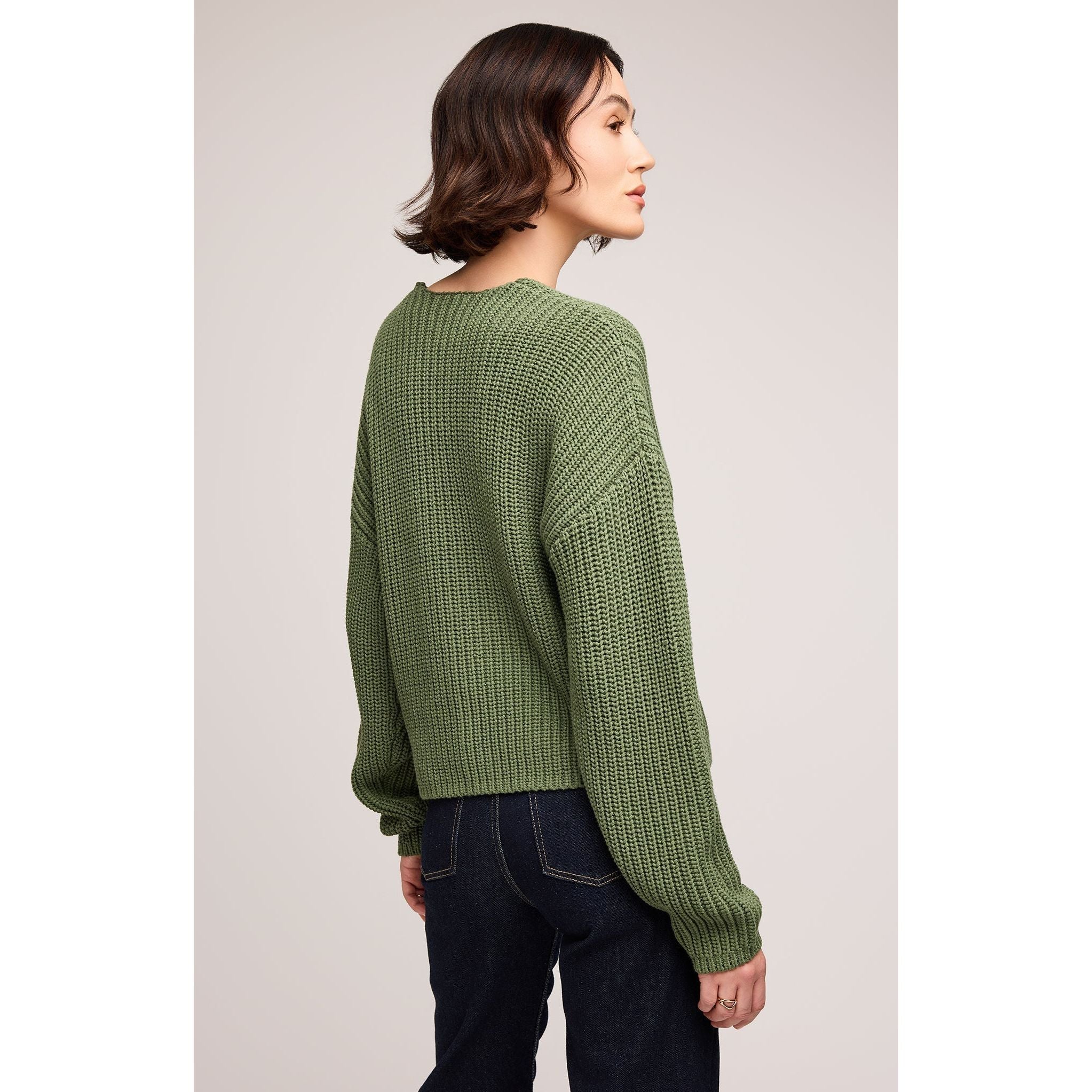 Gentle Fawn - Spencer V-Neck Knit Sweater in Ivy