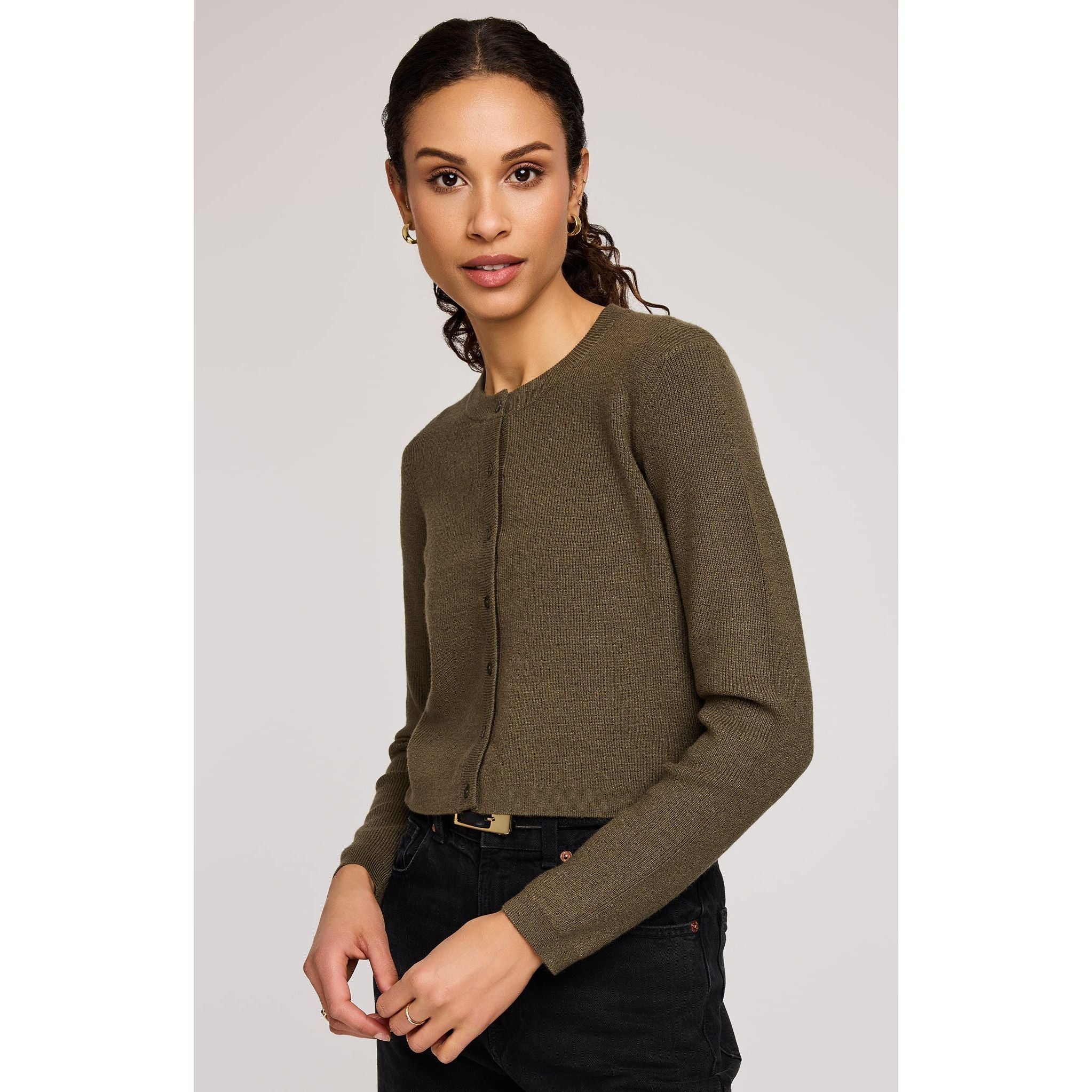 Gentle Fawn -  Mirabelle Cardigan in Heather Olive