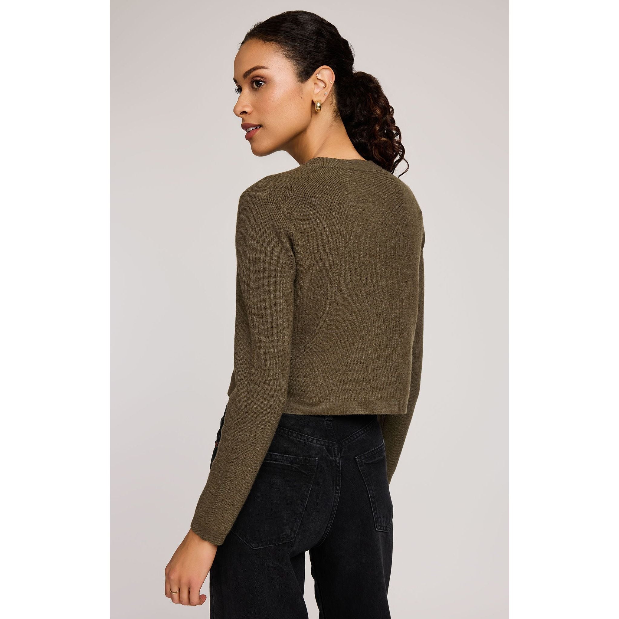 Gentle Fawn -  Mirabelle Cardigan in Heather Olive