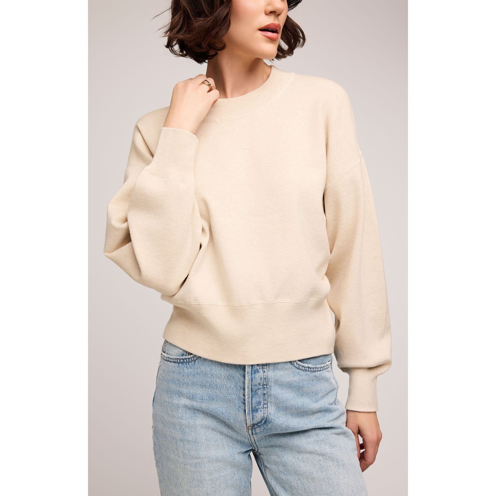 Gentle Fawn -  Alfie Crewneck Sweater in Heather Oat