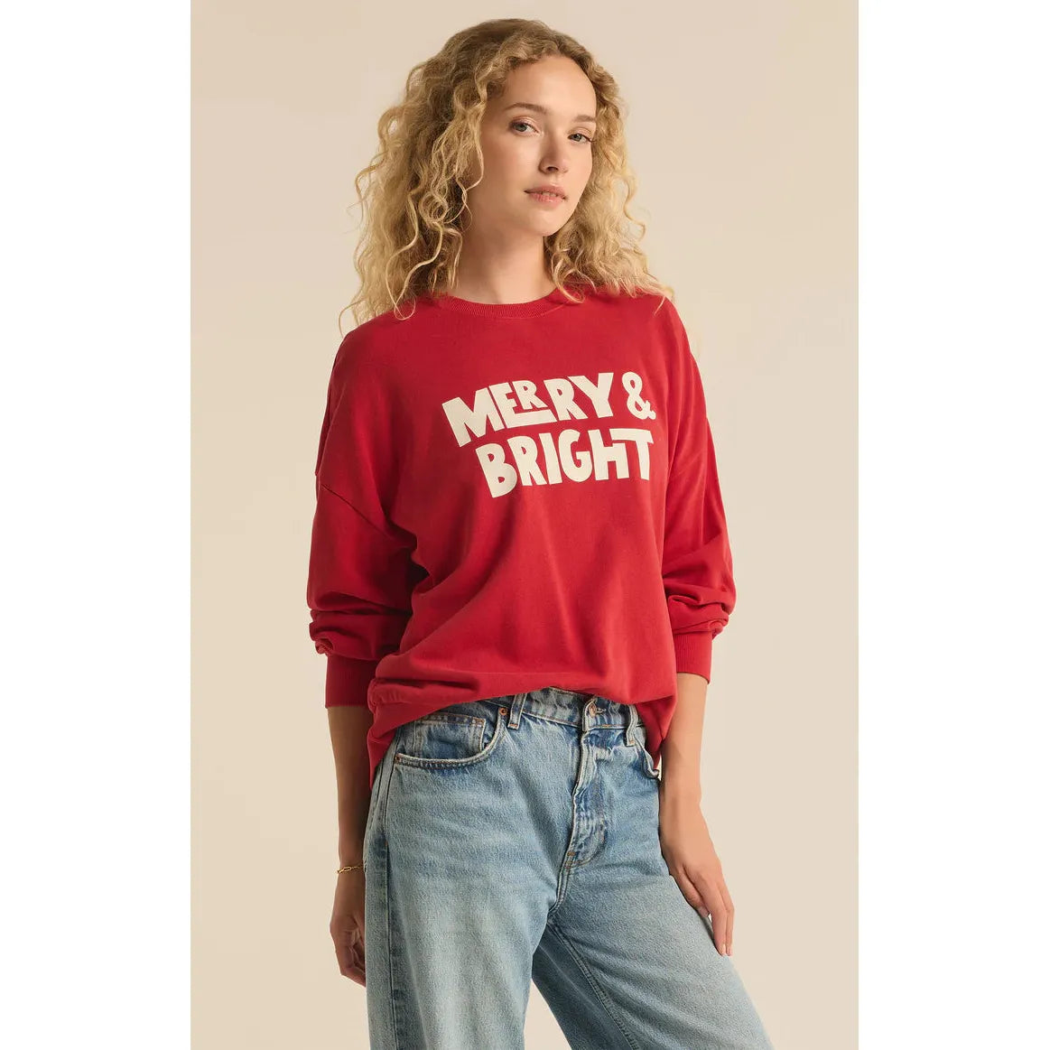 Z Supply - Bright Sunday Sweatshirt in Haute Red