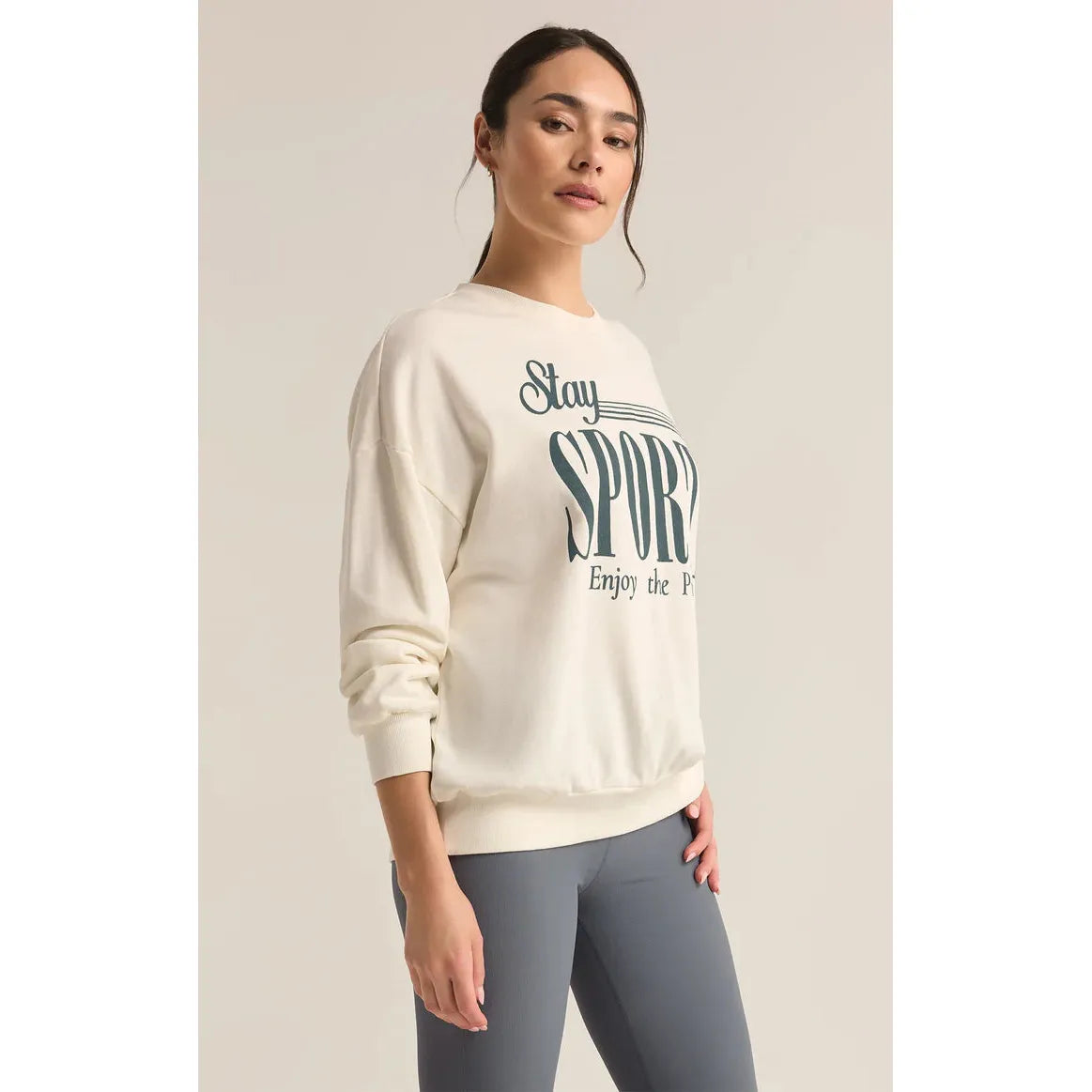 Z Supply -  Sporty Crewneck Sweatshirt in in Sea Salt