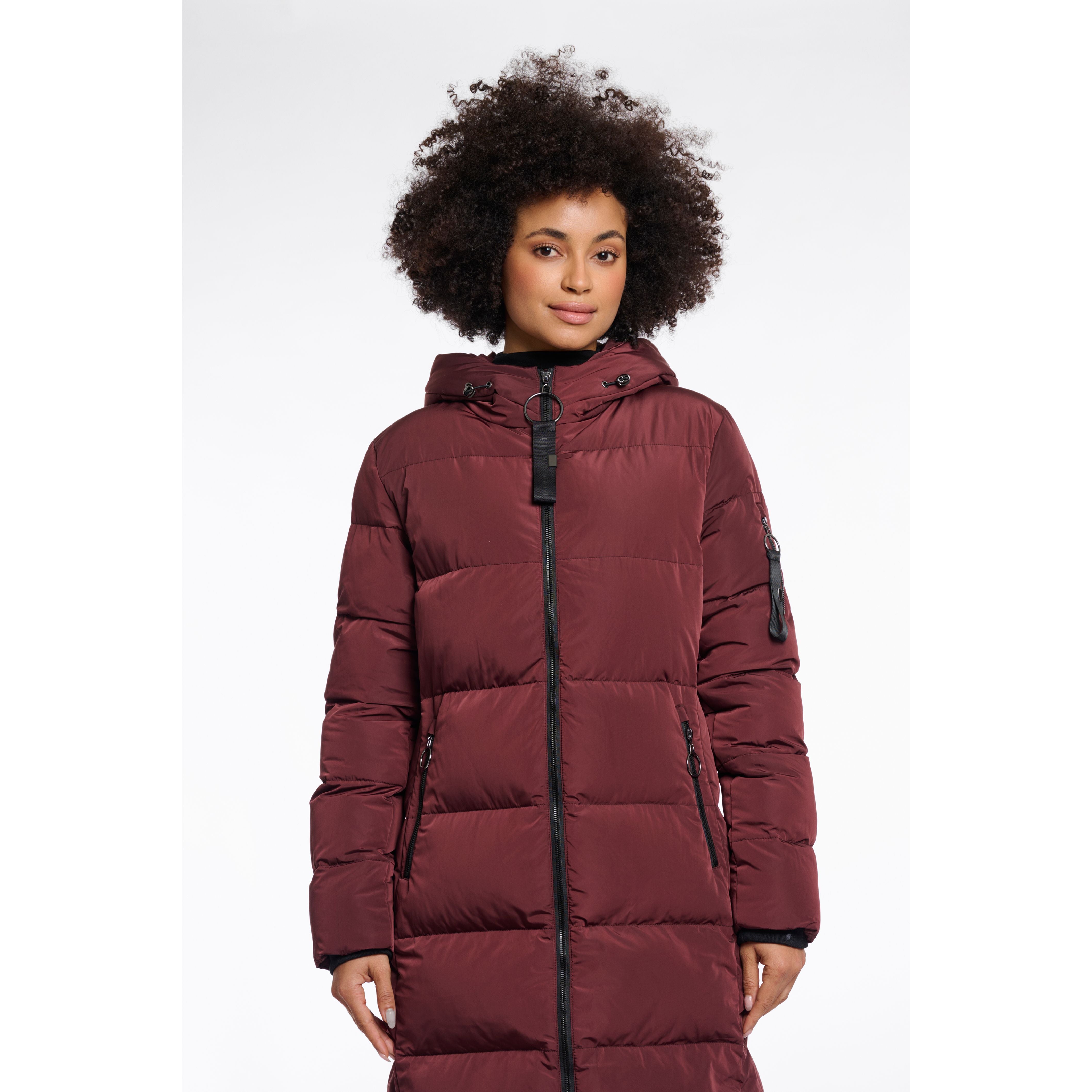 Rino & Pelle - Jade Long Padded Coat in Chocolate Bean