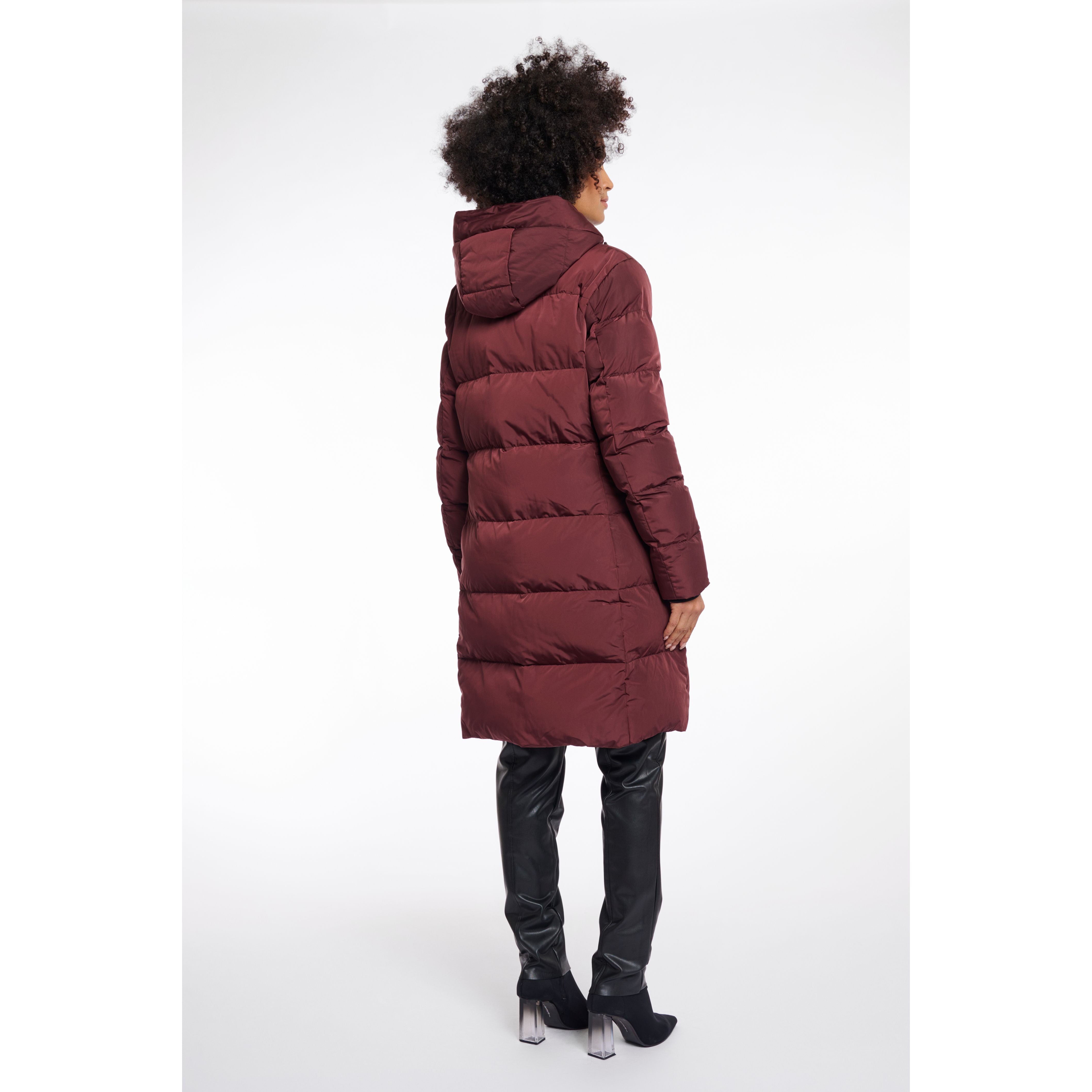 Rino & Pelle - Jade Long Padded Coat in Chocolate Bean