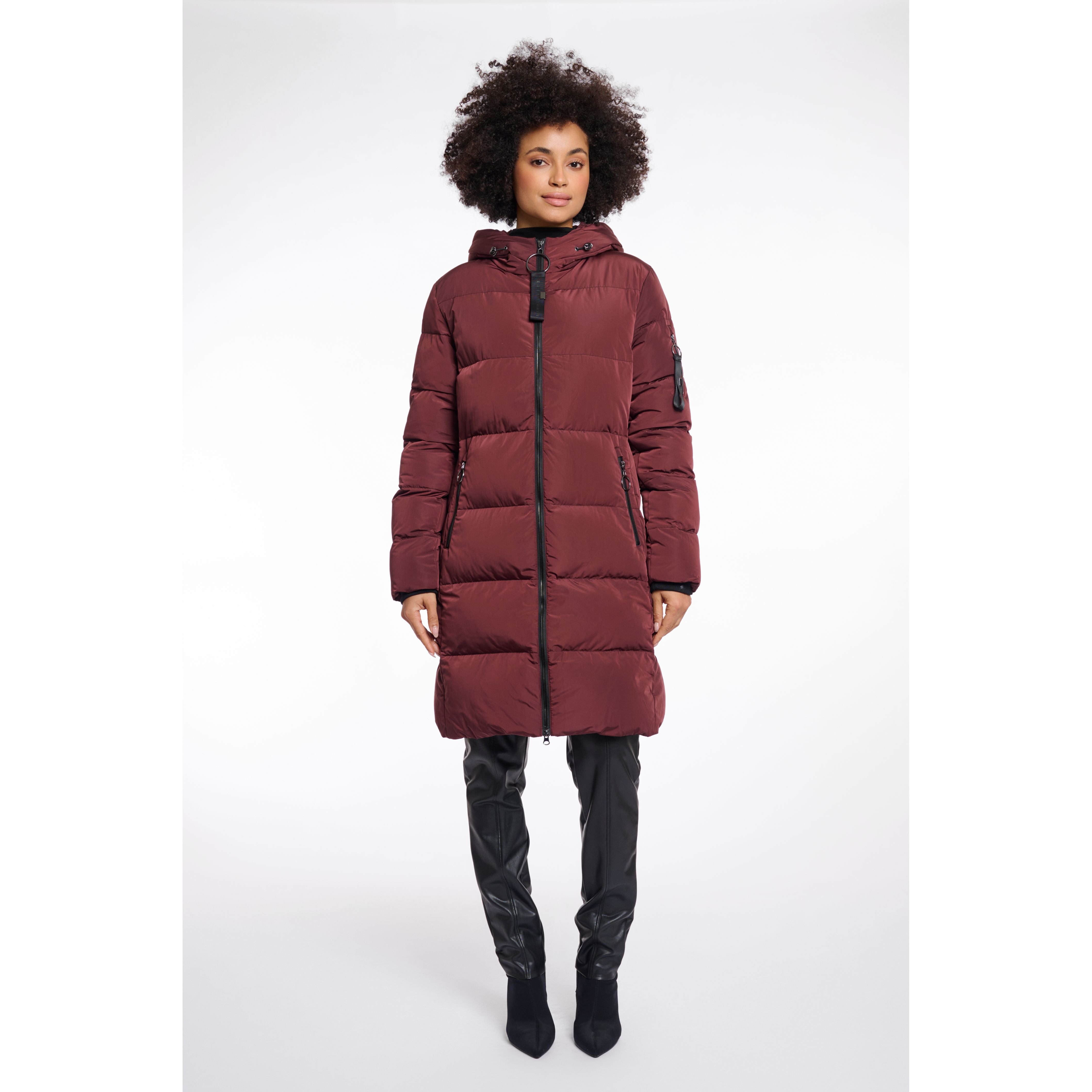 Rino & Pelle - Jade Long Padded Coat in Chocolate Bean