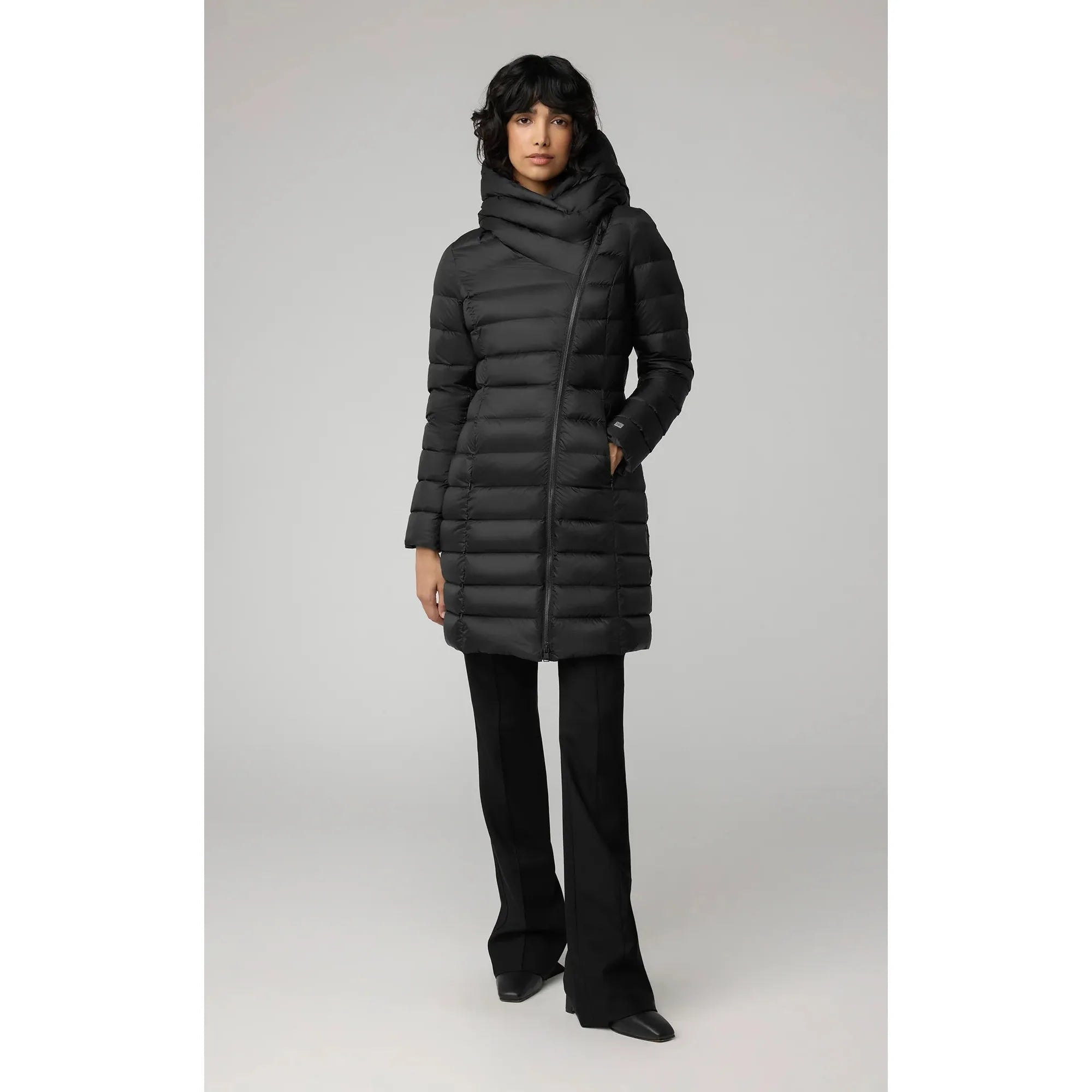 Soia & Kyo - KARELLE-TD Sustainable Slim-Fit Lightweight Down Coat With Hood in Black