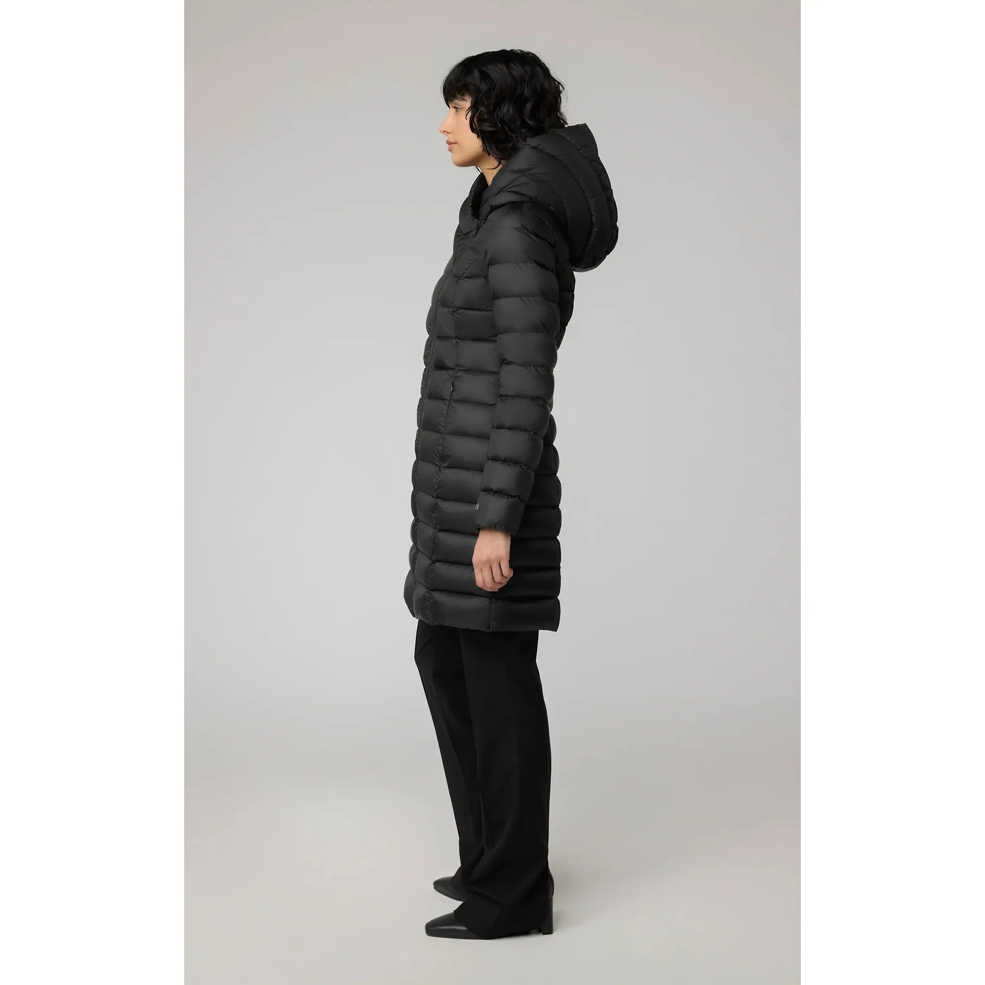 Soia & Kyo - KARELLE-TD Sustainable Slim-Fit Lightweight Down Coat With Hood in Black