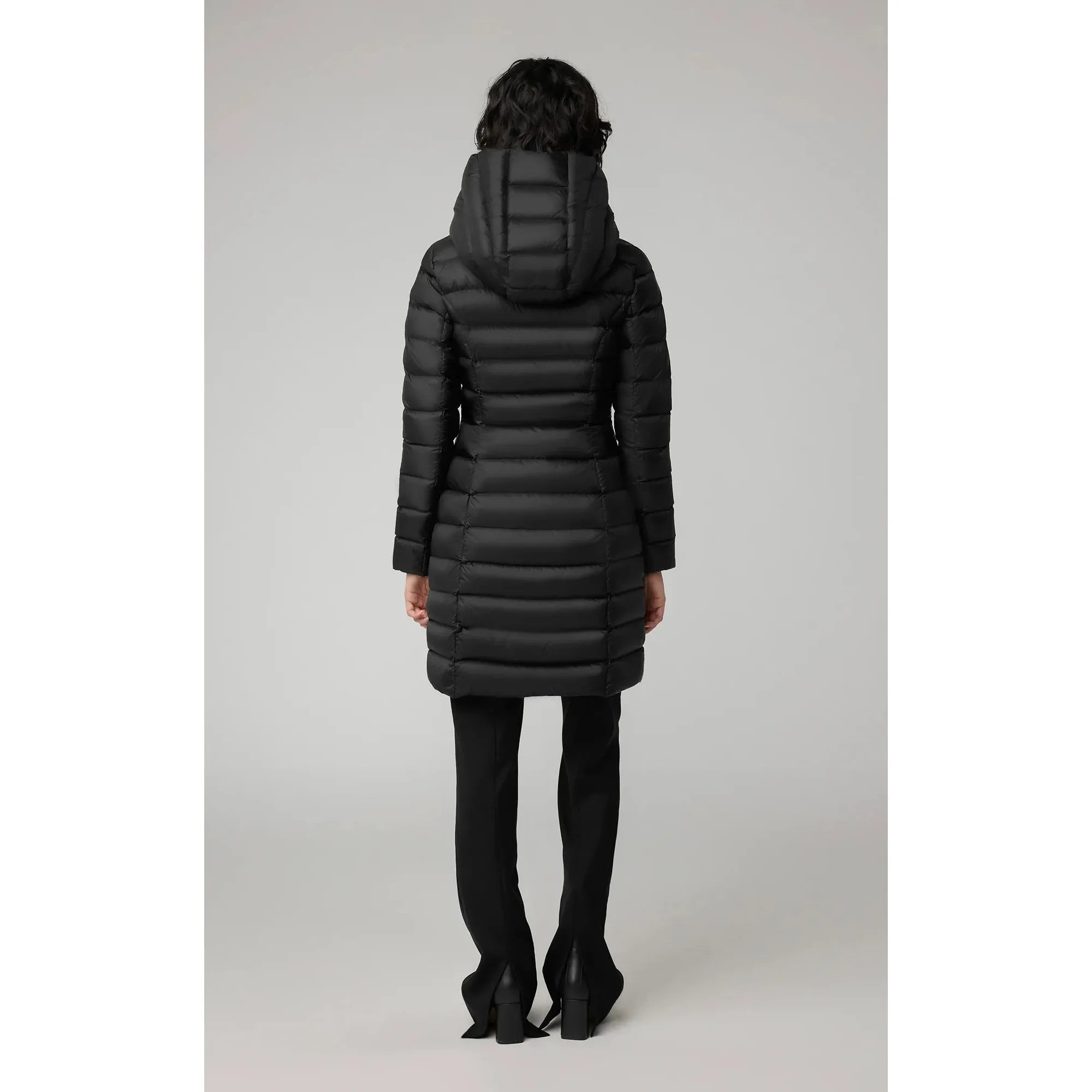 Soia & Kyo - KARELLE-TD Sustainable Slim-Fit Lightweight Down Coat With Hood in Black