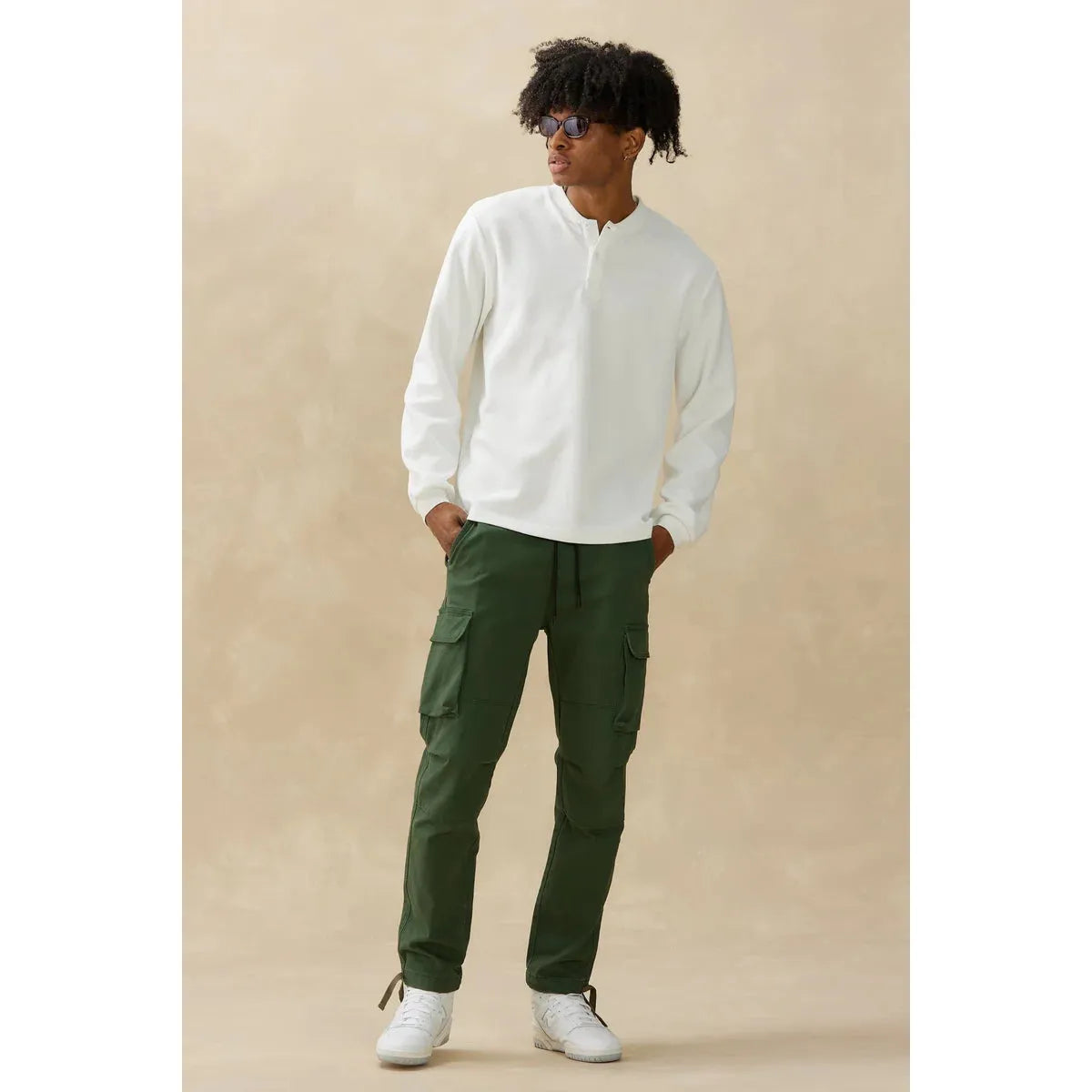 Kuwalla Tee - Long Sleeve Thermal Henley in White