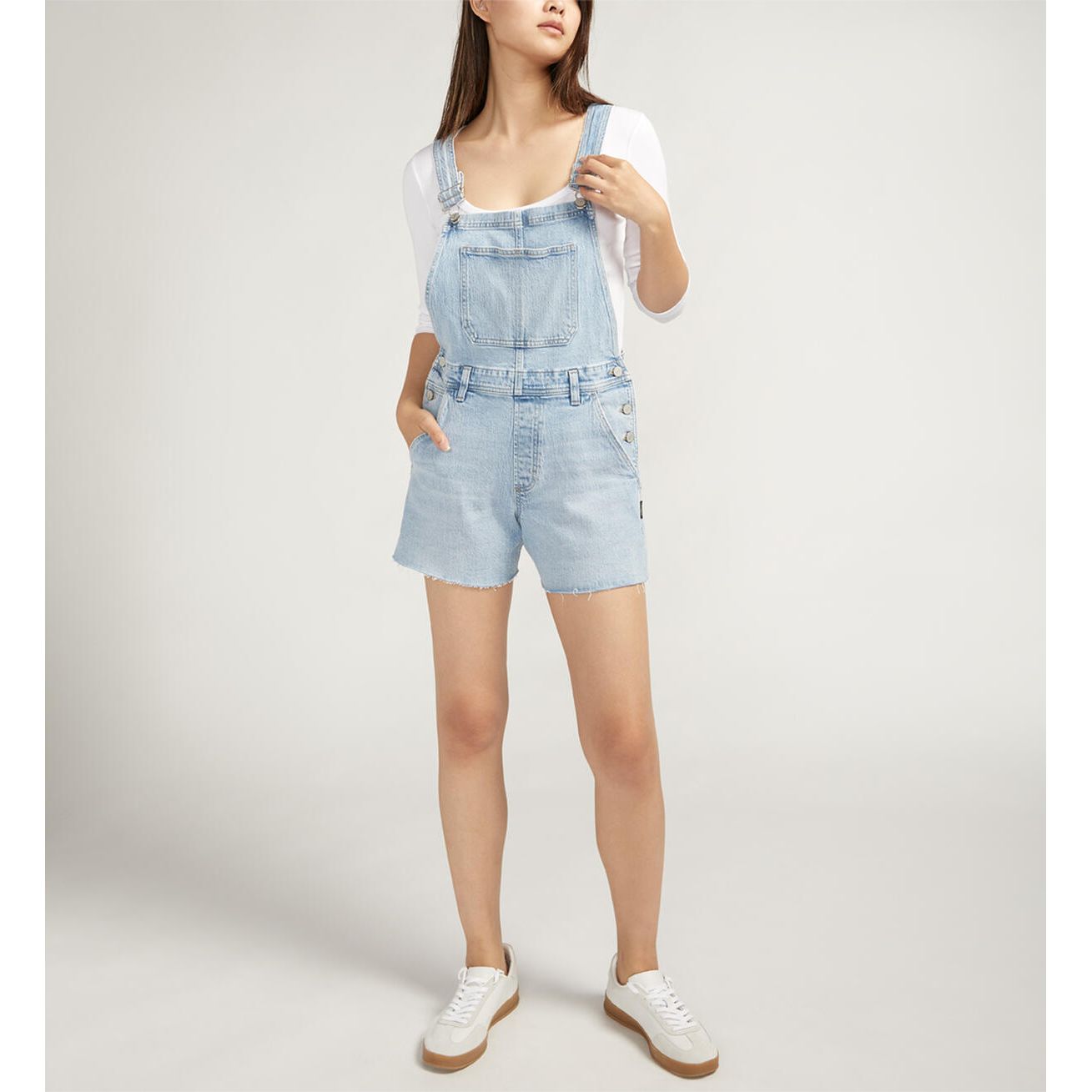 Silver - Relaxed Short Overalls