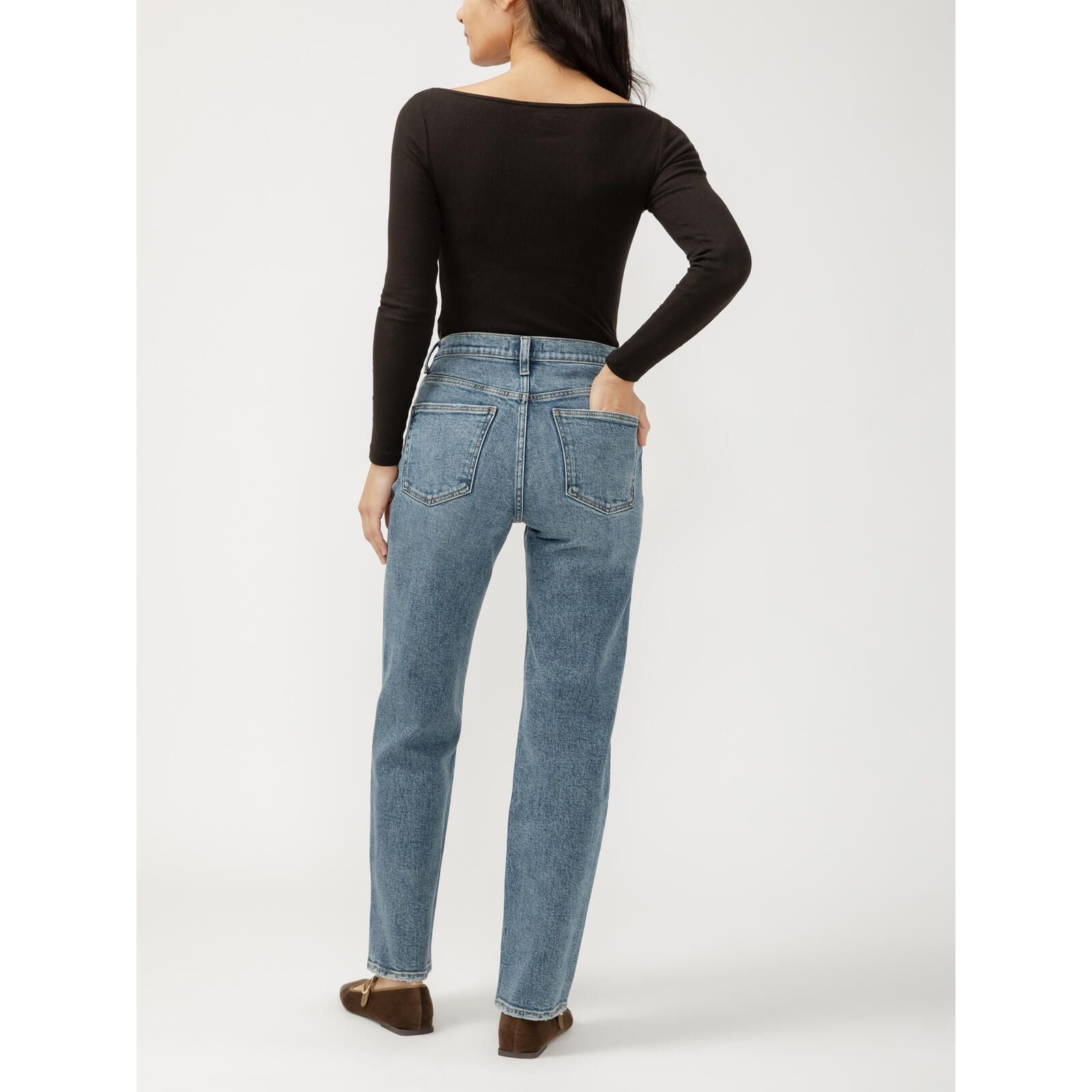 Silver - Highly Desirable High Rise Straight Leg in L28438AGR346