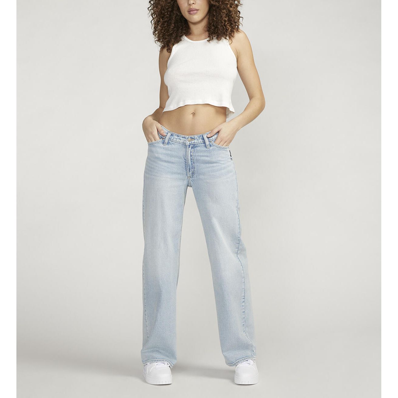 Silver Jeans - V-Front Mid Rise Wide Leg Jeans