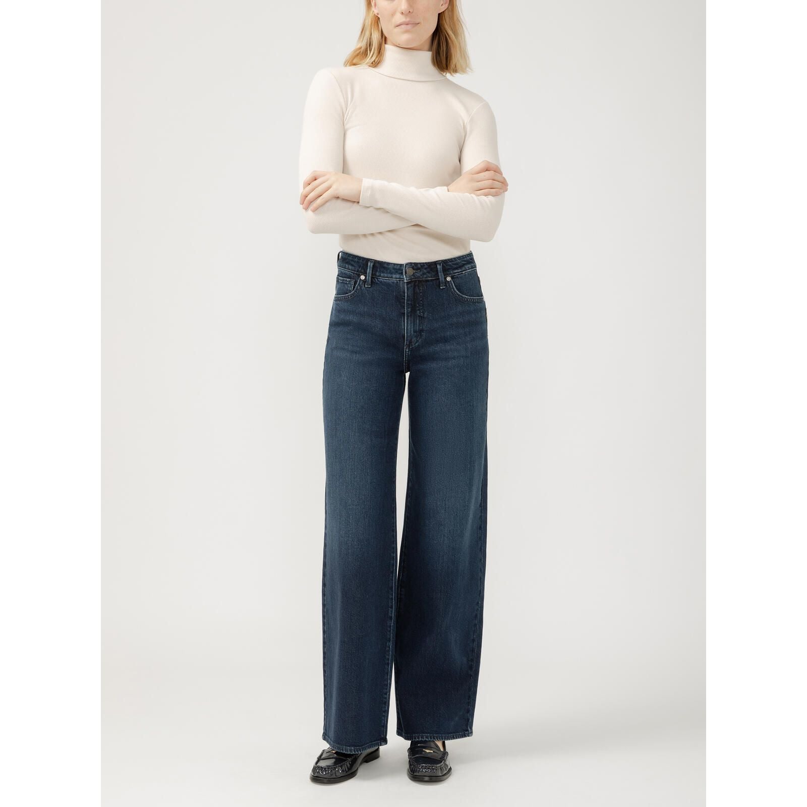 Silver - Isbister High Rise Wide Leg Jeans in L74904ADM469