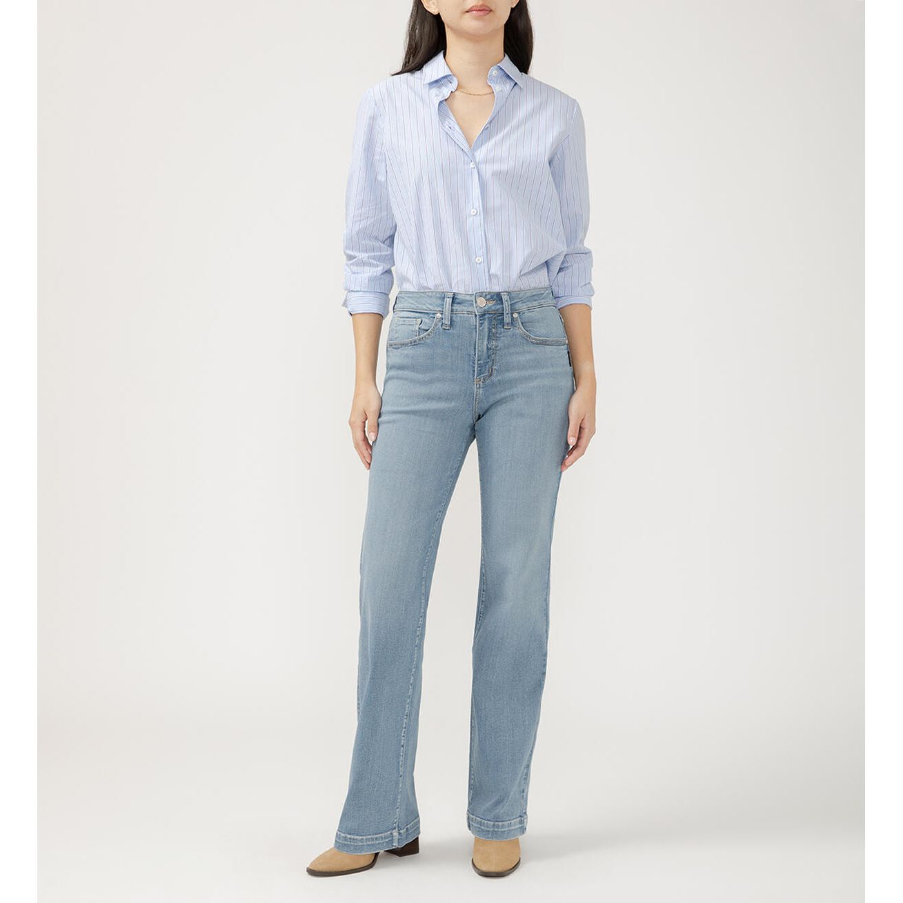 Silver - Avery High Rise Trouser Jeans in  L94903LSS238