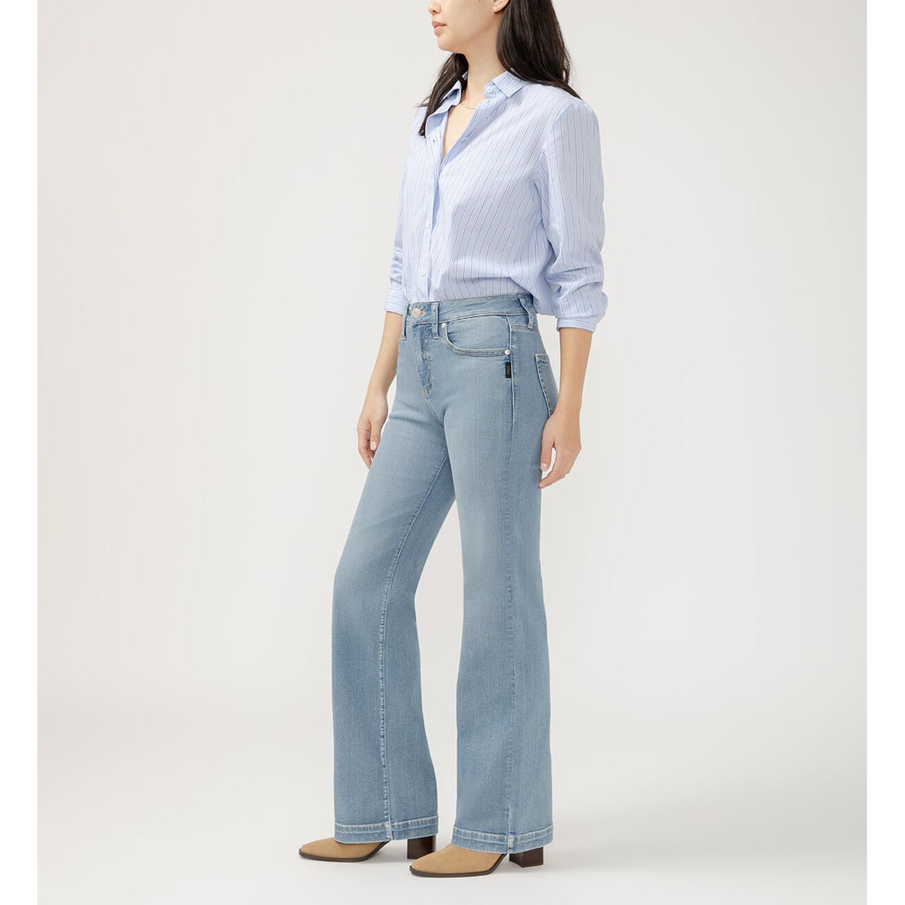 Silver - Avery High Rise Trouser Jeans in  L94903LSS238
