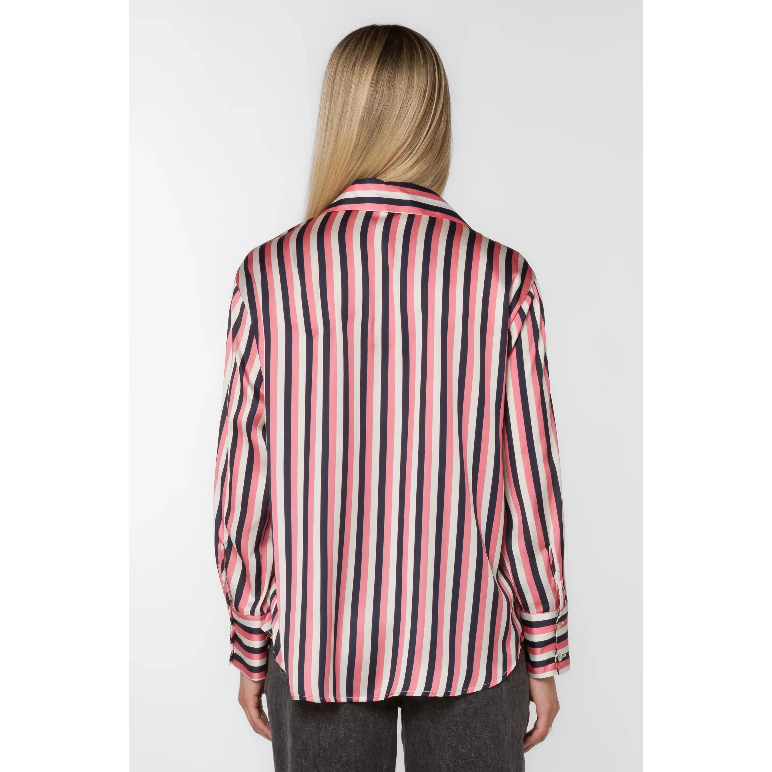 Velvet Heart - Lazaro Pink Navy Stripe Shirt