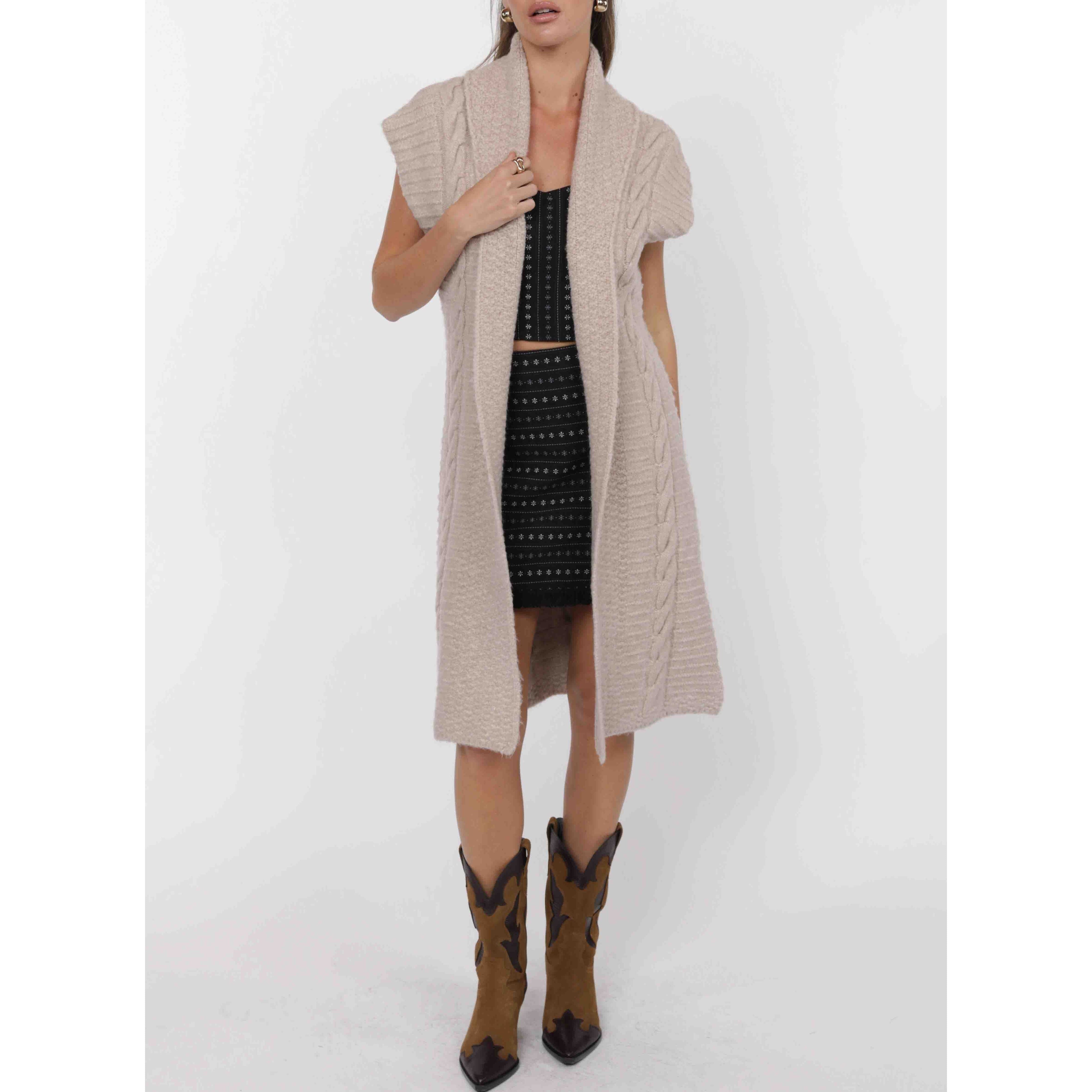 Sage The Label - Camden Long Cardigan in Oatmeal