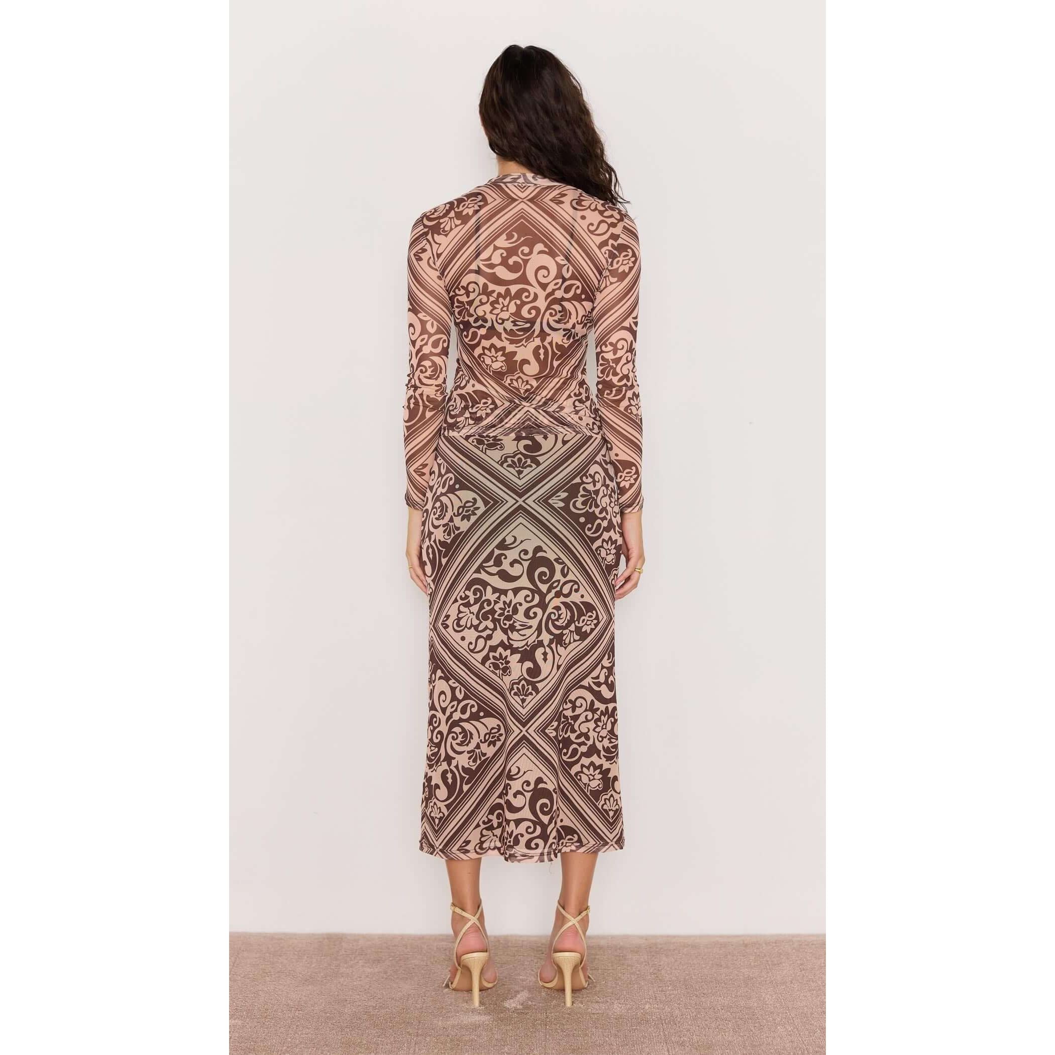 Mink Pink -Lumi Mesh Skirt in Chocolate