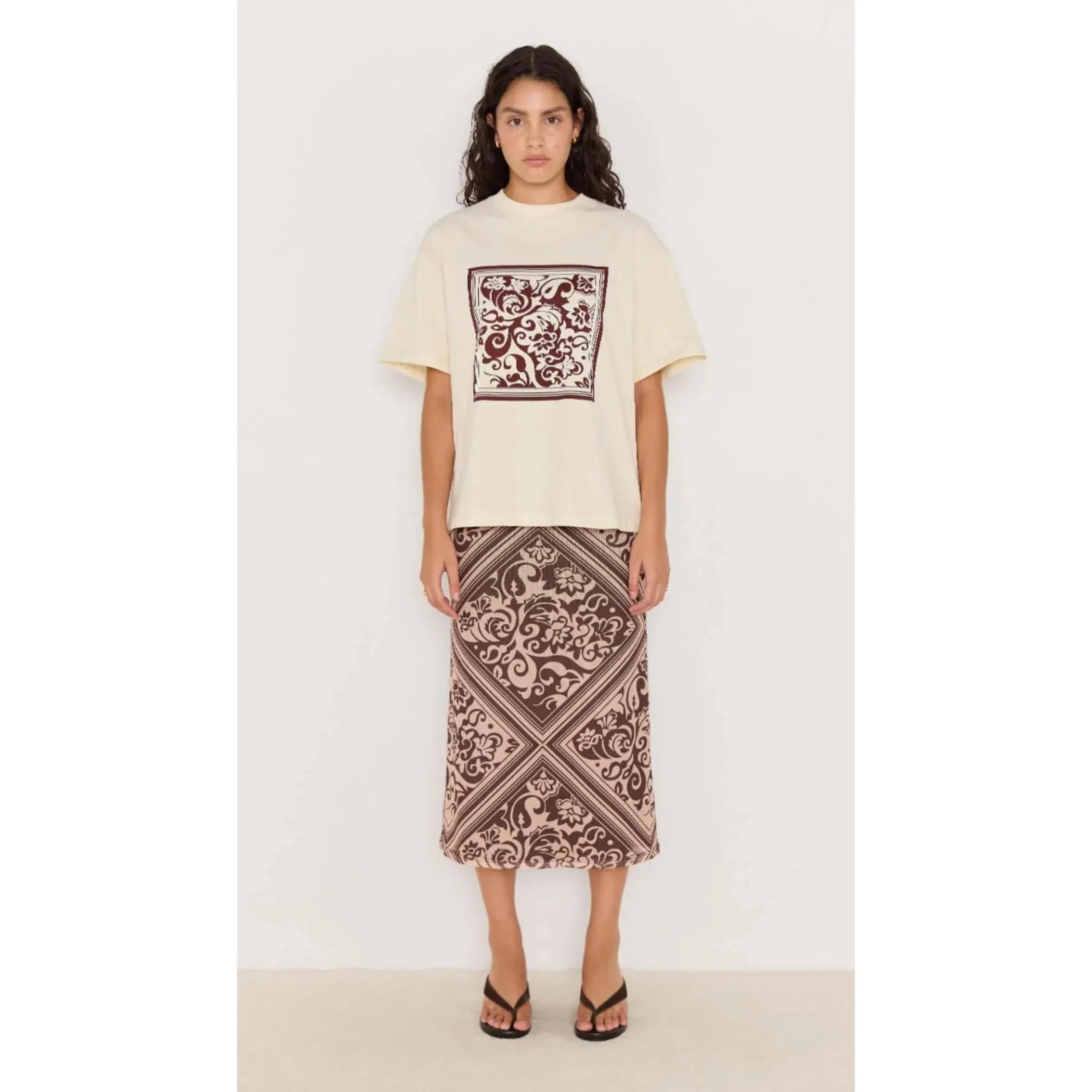 Mink Pink - Lumi Oversize Tee in Cream