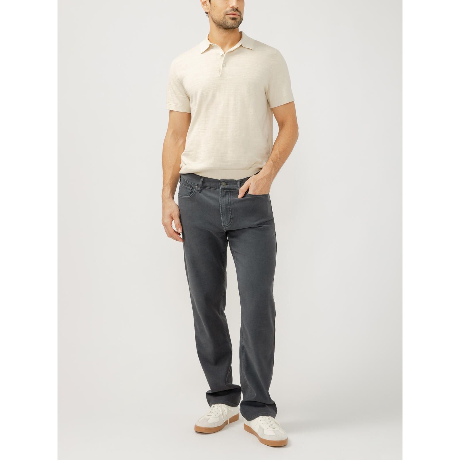 Silver Jeans -Grayson Classic Fit Straight Leg Knit Flex in Storm