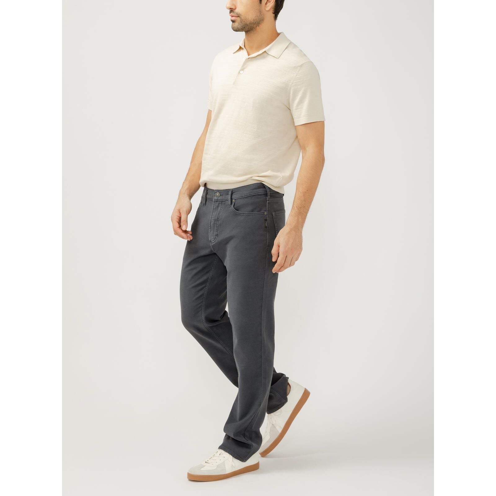 Silver Jeans -Grayson Classic Fit Straight Leg Knit Flex in Storm