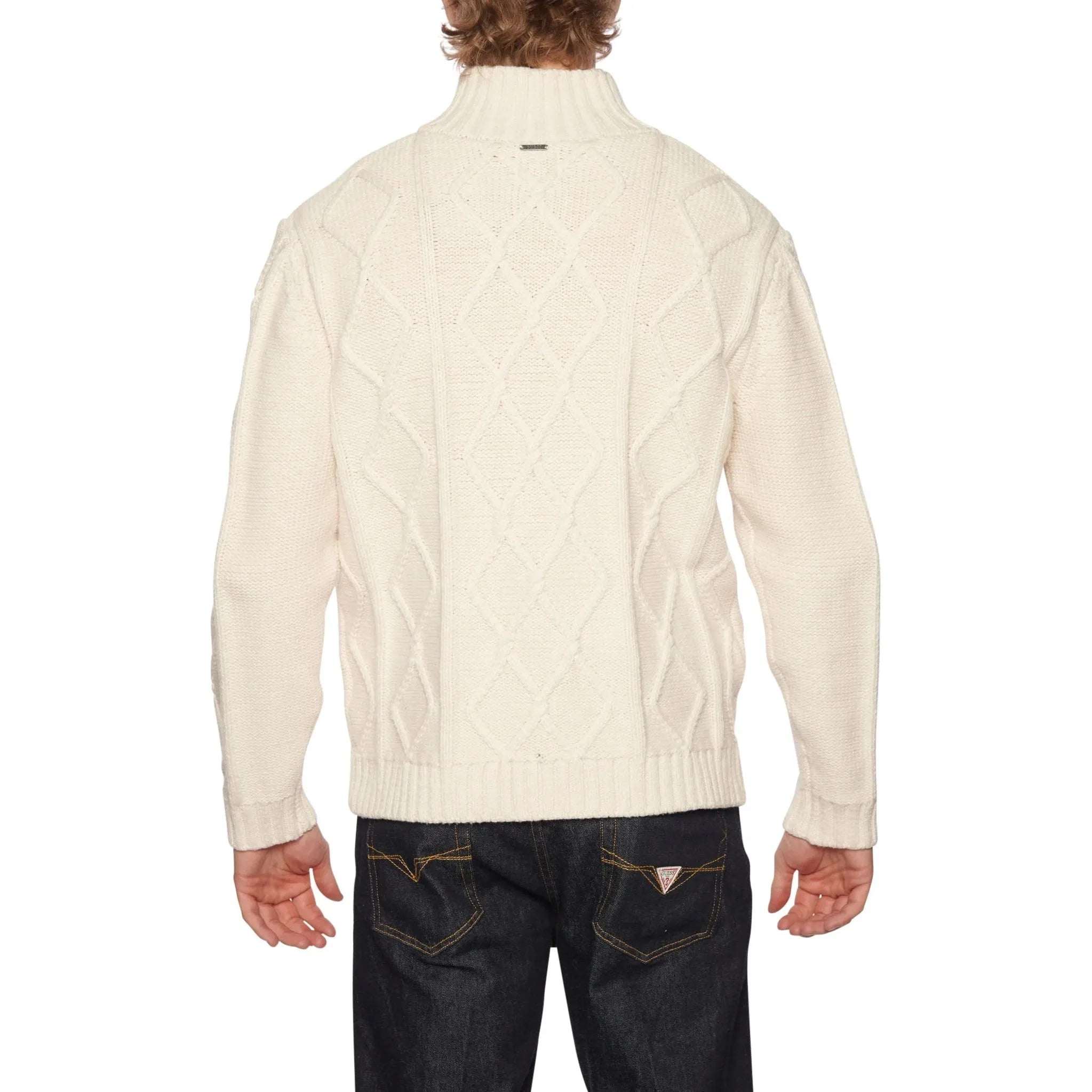 Guess - Diamond Cable 1/2 Zip Sweater in Muted Stone