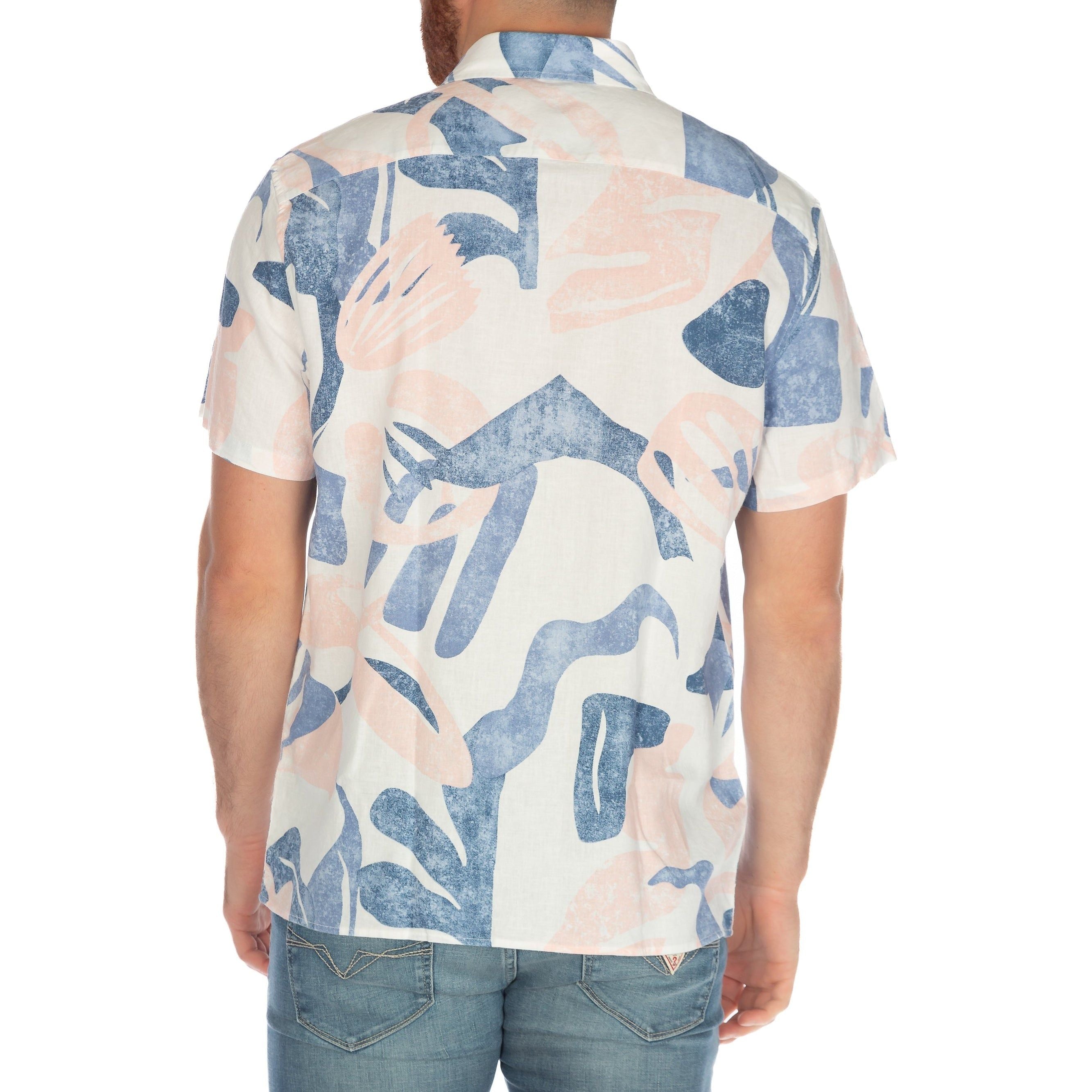 Guess - Collin Inside Printed Shirt in Pink/Blue Abstact
