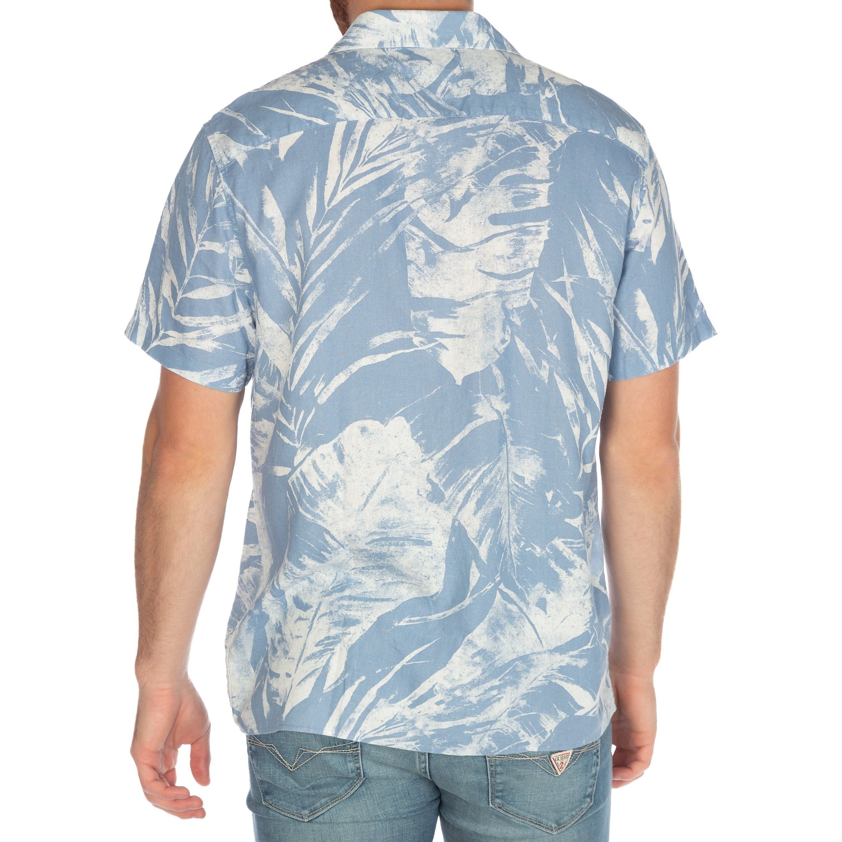 Guess - Collin Inside Printed Shirt in Cloudy White Leaf Print