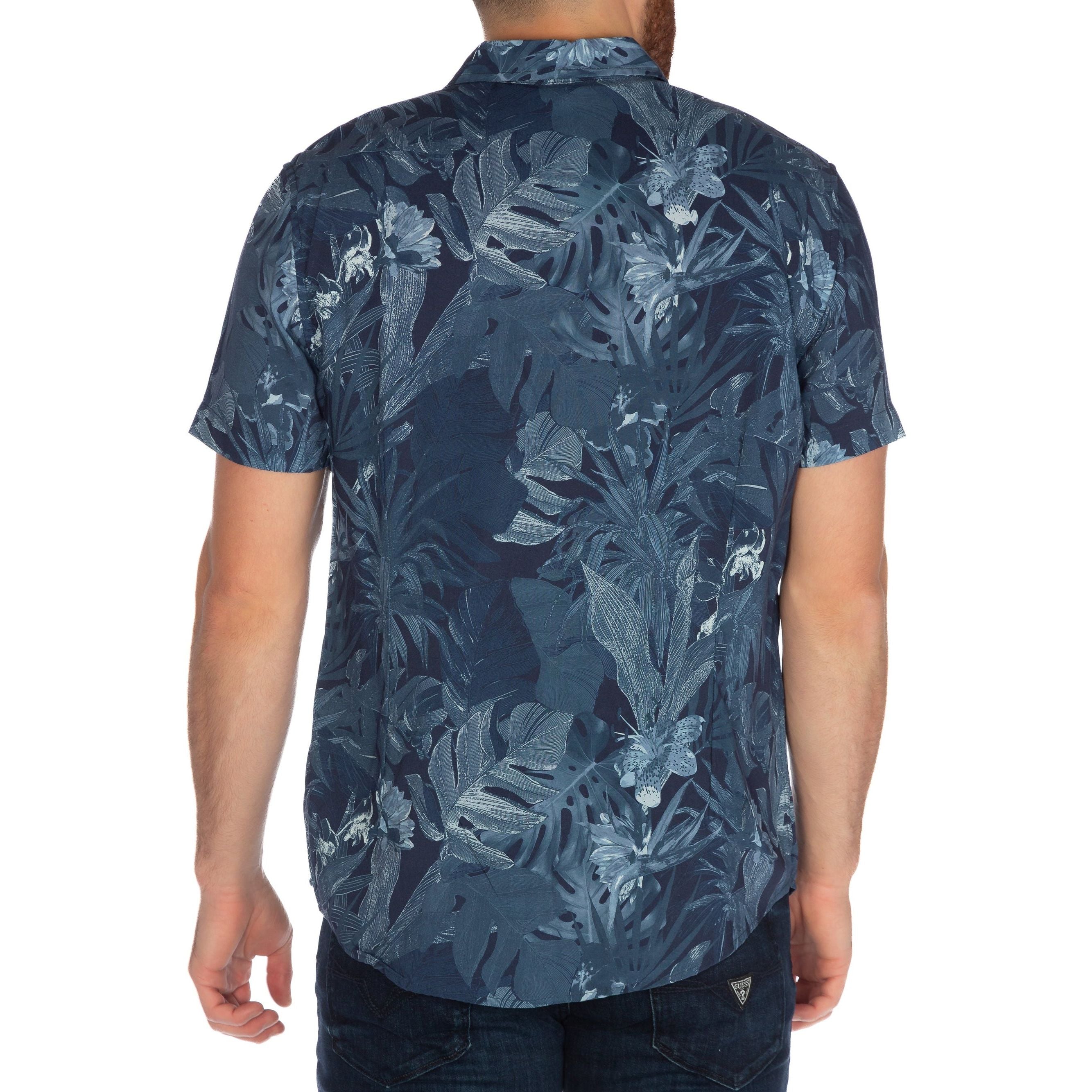 Guess - Eco Rayon Shirt in Tropical Print Blue