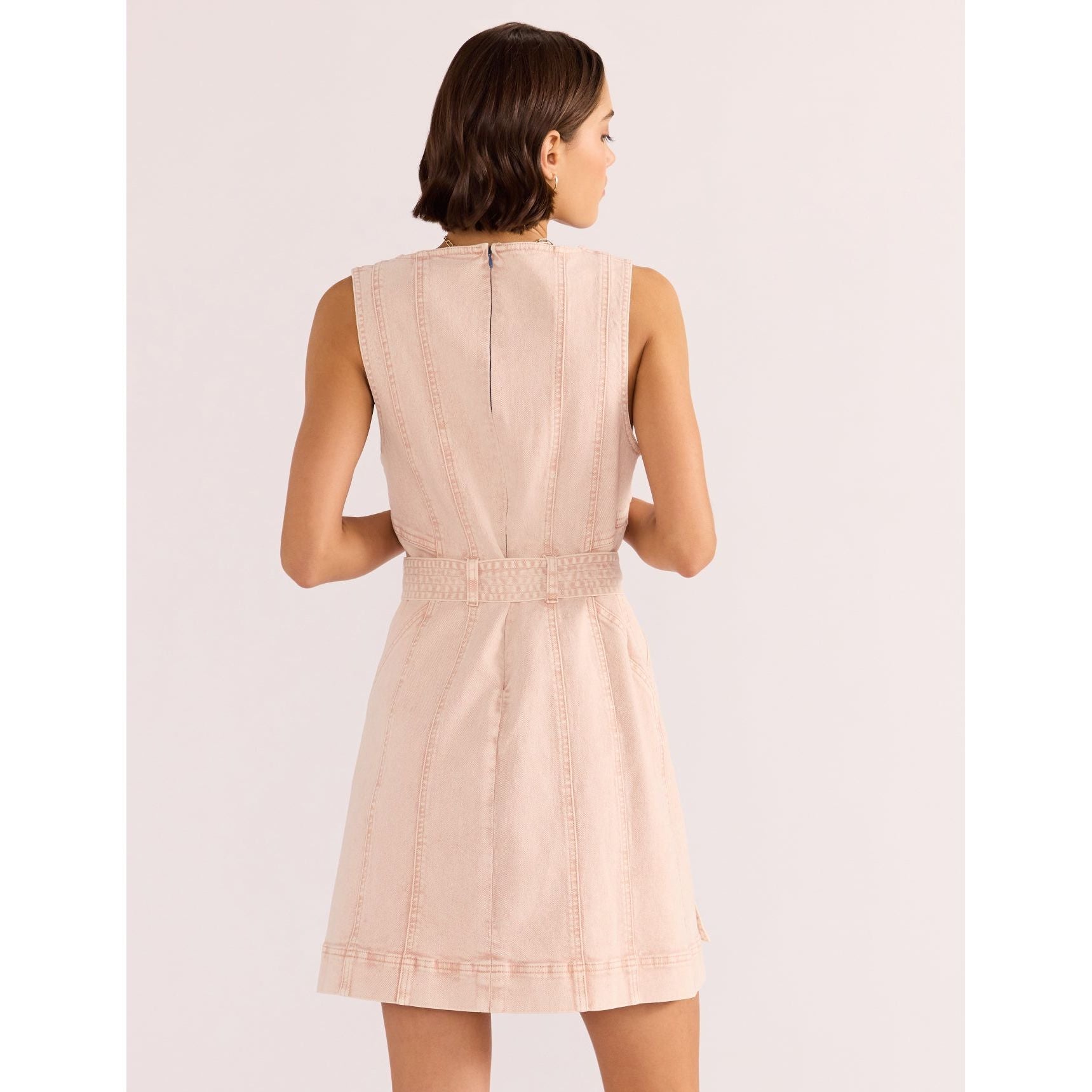 Mink Pink - Dahlia Denim Dress in Light Pink