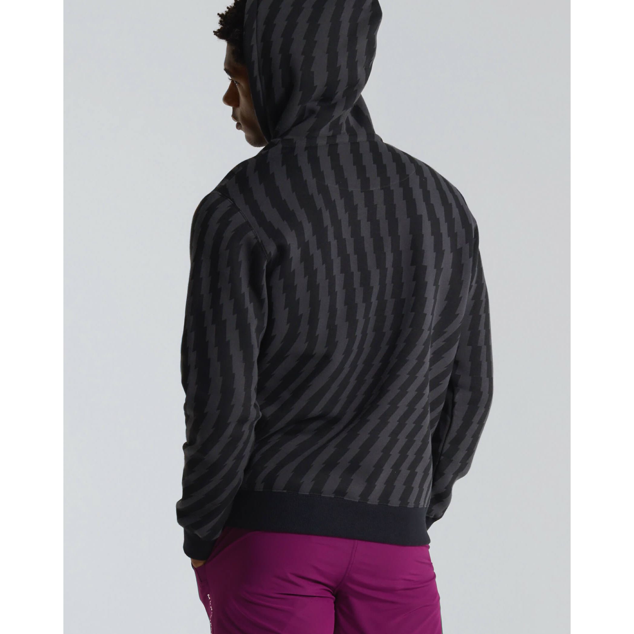 Municipal - Origin 300 Hoodie in Black Grey Zig Zag