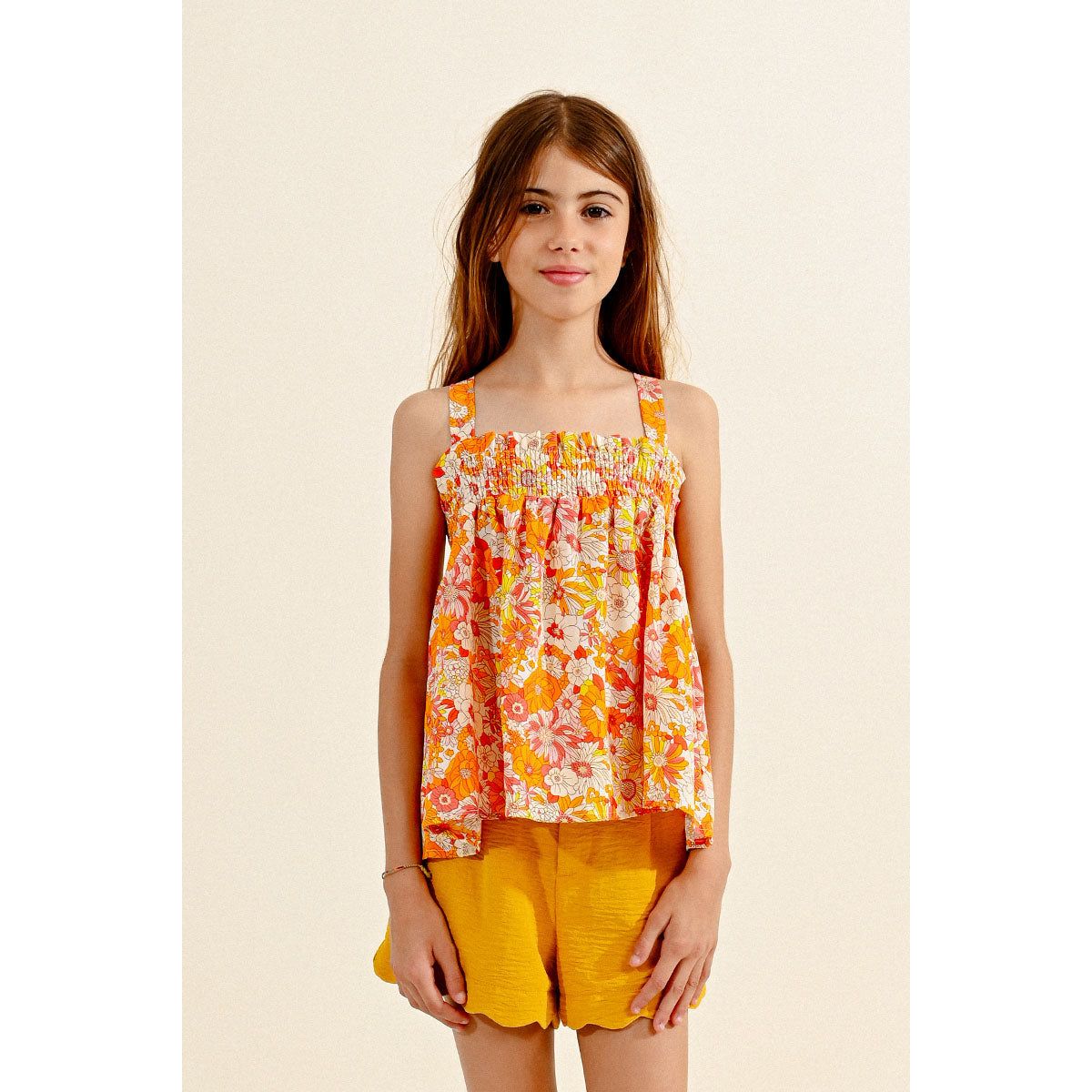 Molly Bracken - Tank in Orange/White Floral