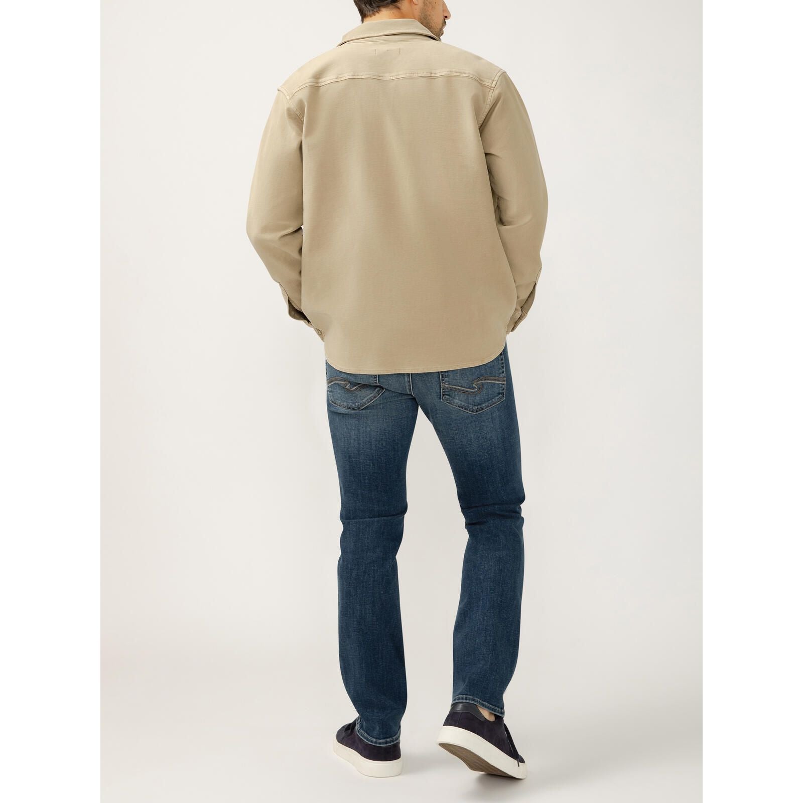 Silver Jeans - Button Up Knit Flex Shirt in Khaki