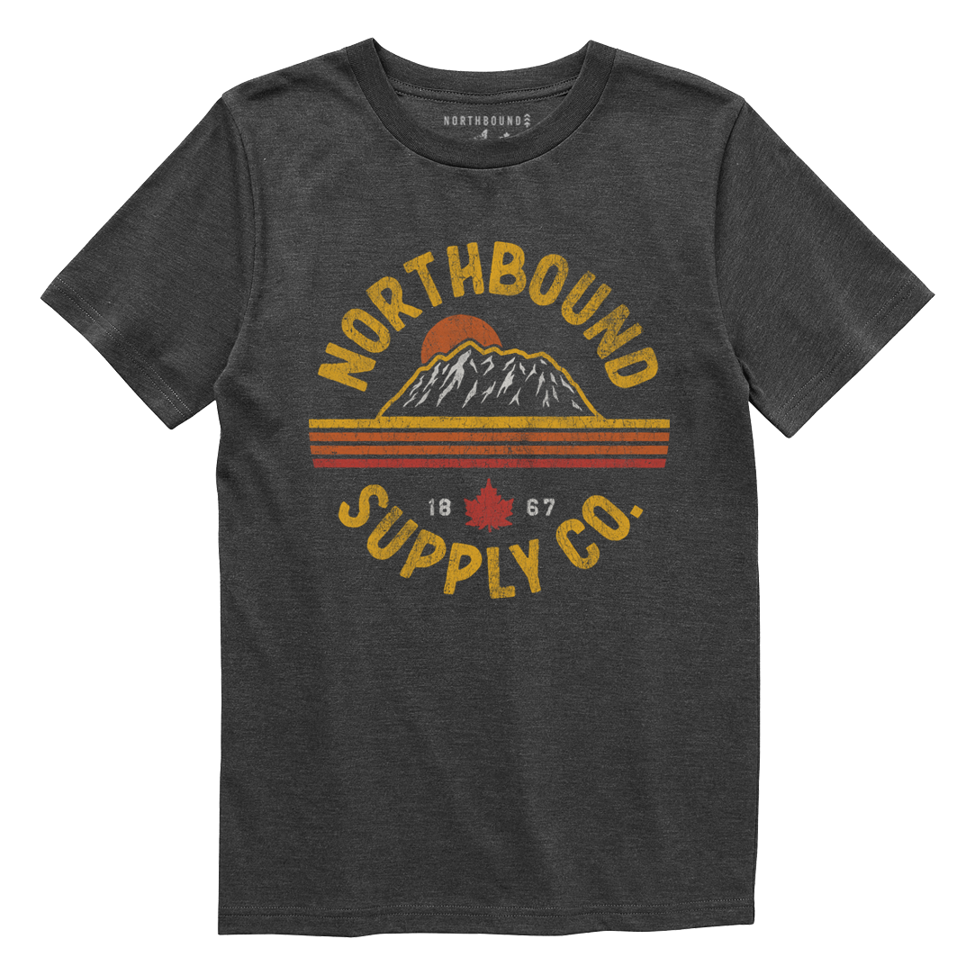 Northbound Kids - Rocky Sunset T-Shirt in Charcoal Heather