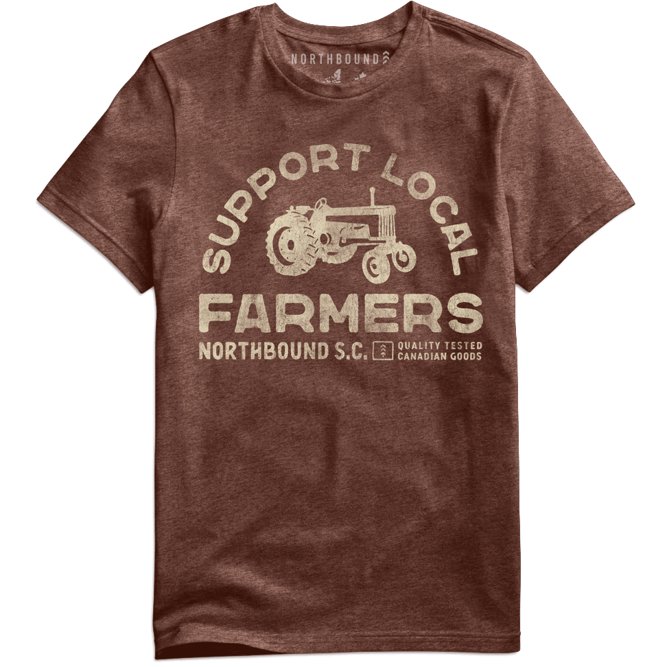 Northbound - Support Farmer's T Shirt in Brown Heather