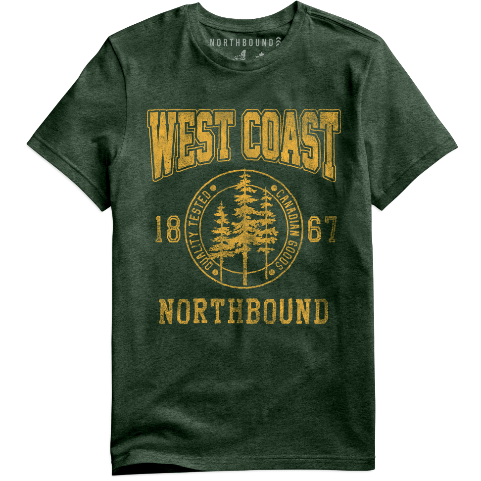 Northbound - West Coast T Shirt in Green Heather