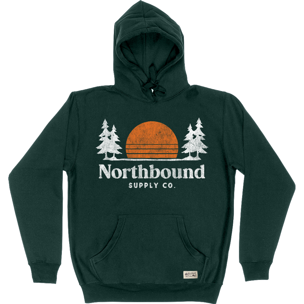 Northbound - Trees Pullover Hoodie in Forest