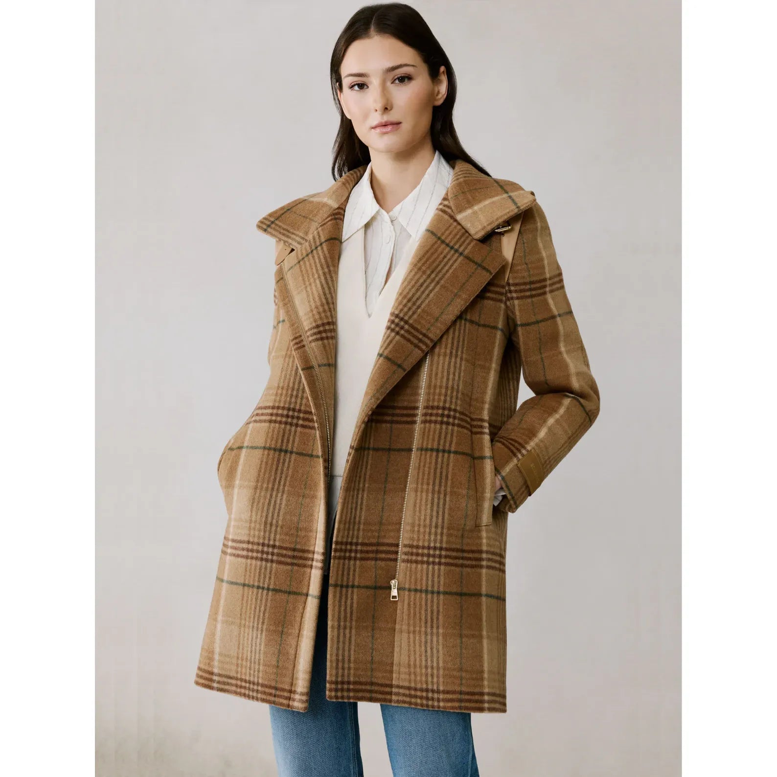 Soia & Kyo - Kiana Coat in Teak Plaid