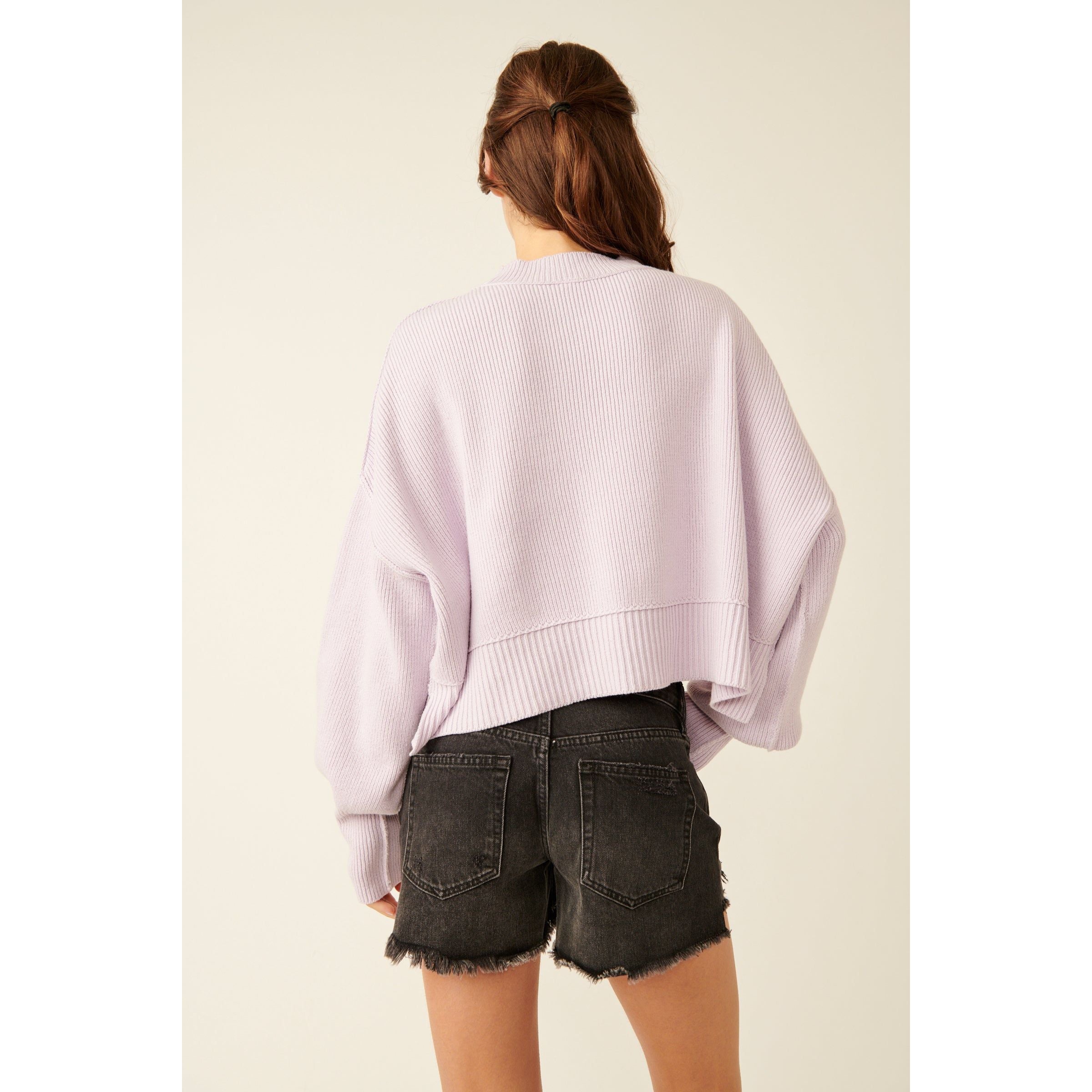 Free People - Easy Street Crop Pullover in Frost Lavender
