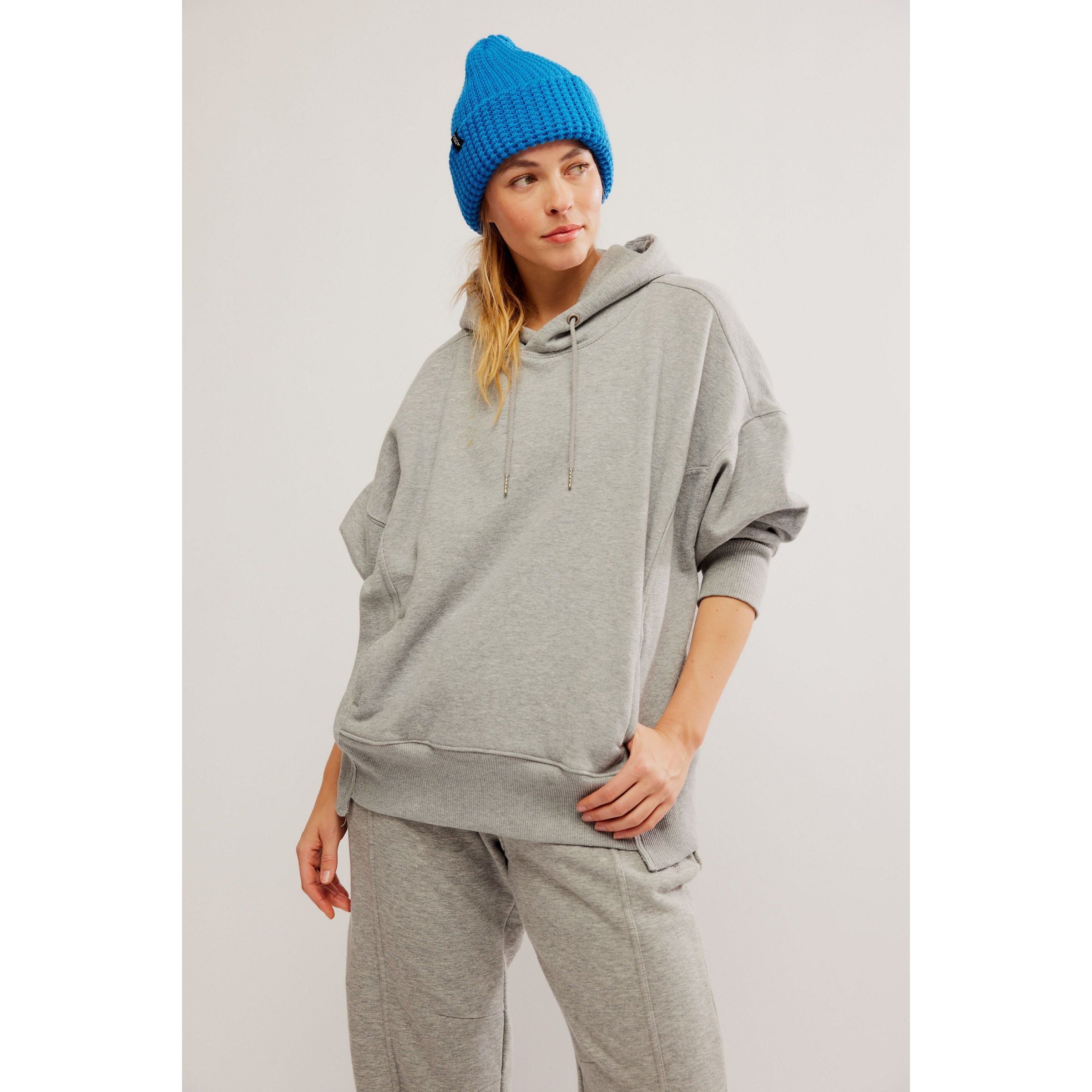 Free People - Sprint To The Finish Hoodie in Heather Grey