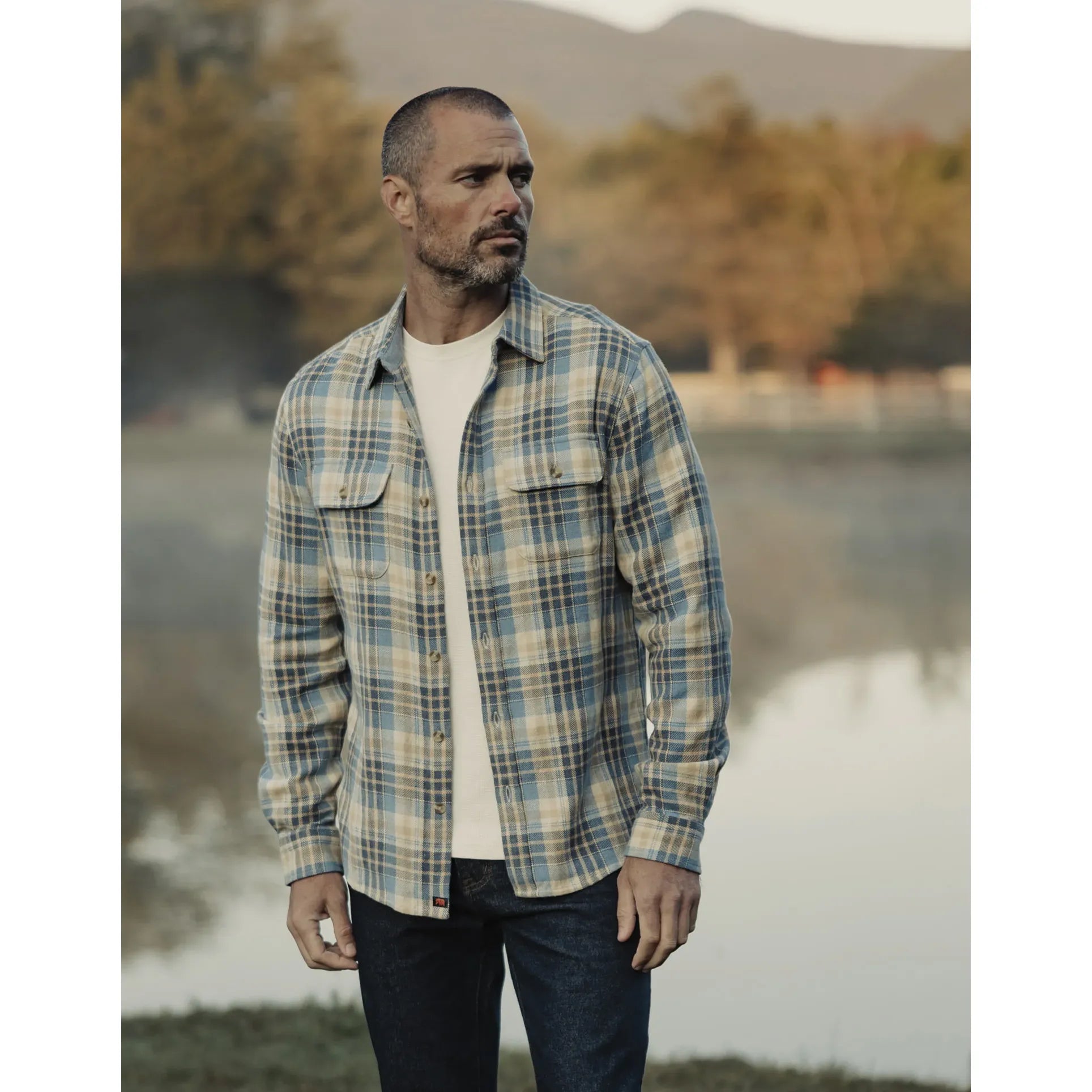 Normal Brand - Mountain Overshirt in Vintage Blue Plaid