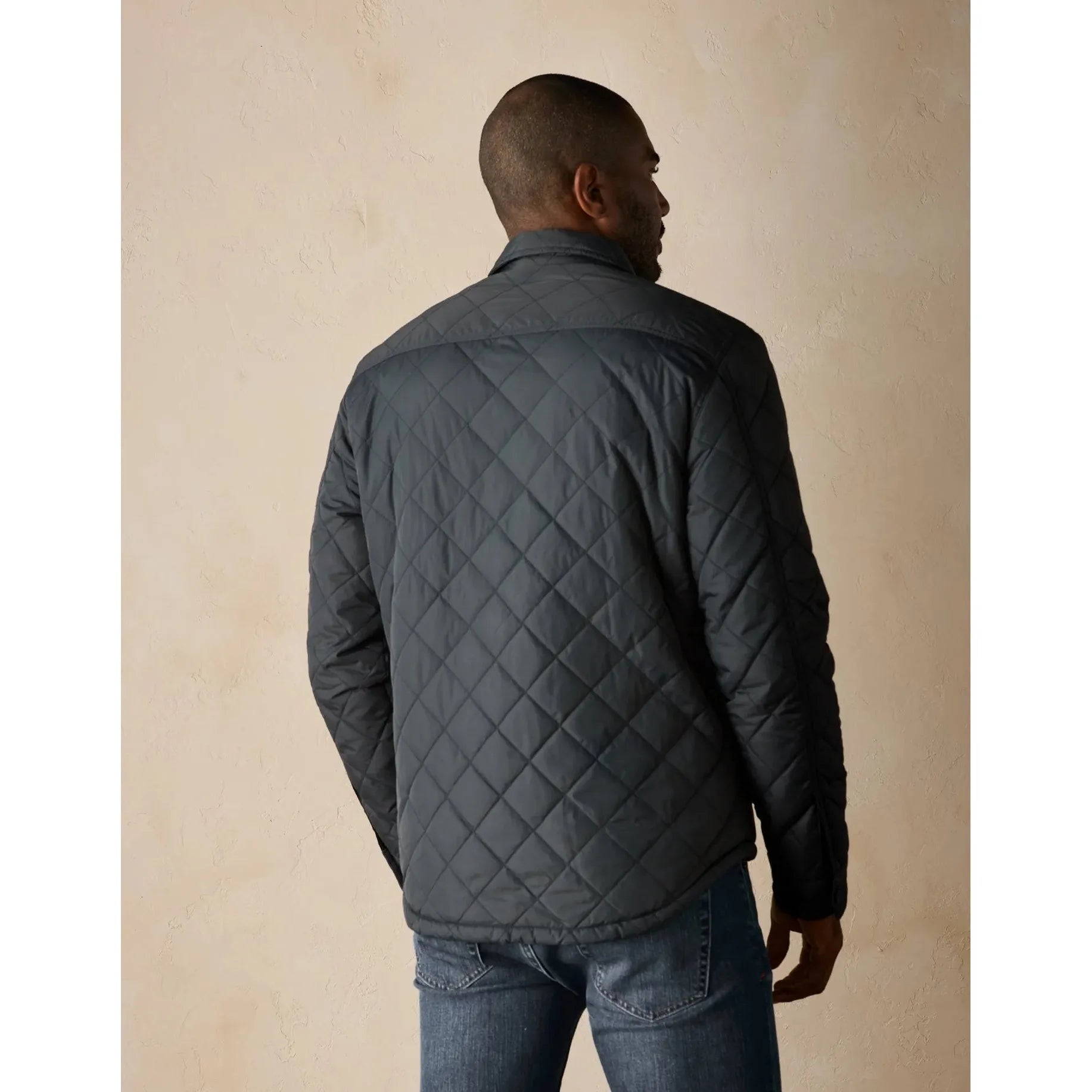 Normal Brand - Quilted Sherpa Lined Shacket in Charcoal